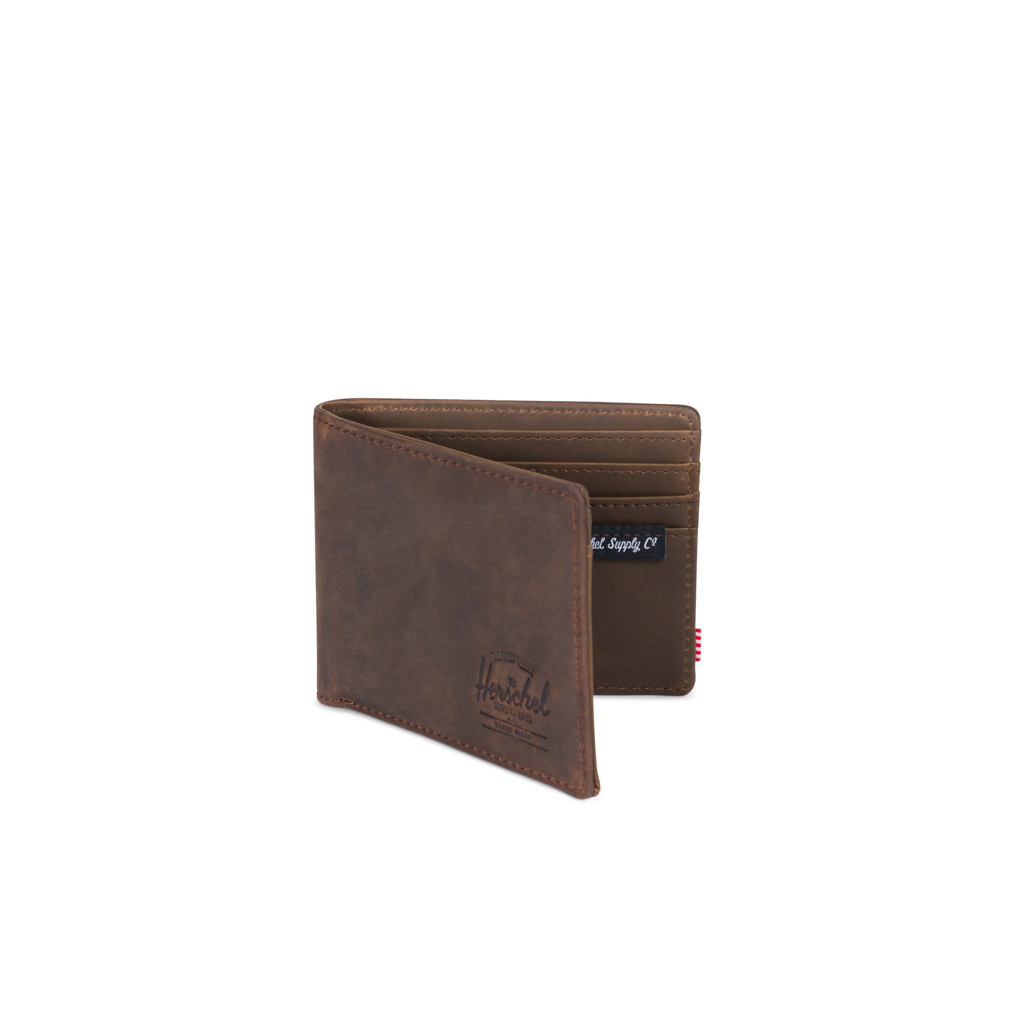 Herschel Hank Wallet - Genuine Brown Leather Nubuck Bifold Wallet for Men - Perfect for Everyday Carry, Travel & Business Use