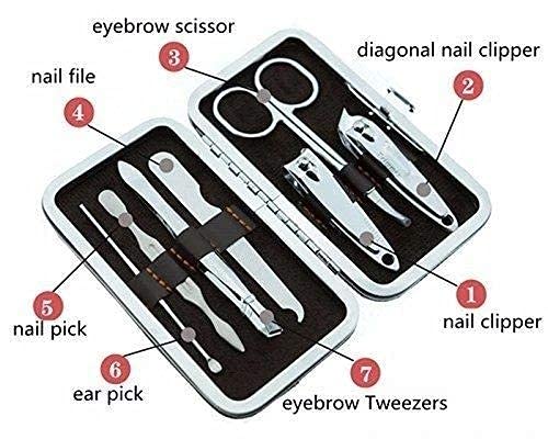 Premium 7-in-1 Stainless Steel Nail Care Kit | Professional Manicure & Pedicure Set with Nail Clippers, Scissors & Grooming Tools | Travel-Friendly Luxury Nail Kit | Perfect for Home, Salon & Travel Use