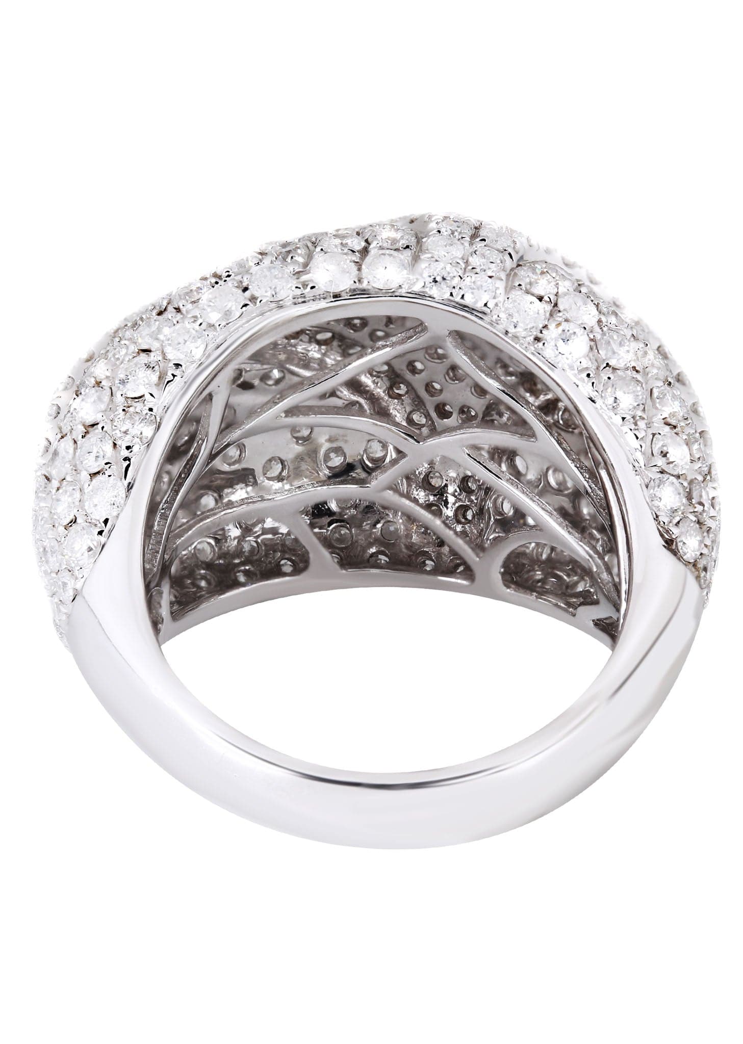 14K White Gold Ladies Diamond Cocktail Ring - 4.63 Carats Total Weight - 11.49 Grams - Perfect for Evening Parties, Weddings & Special Occasions