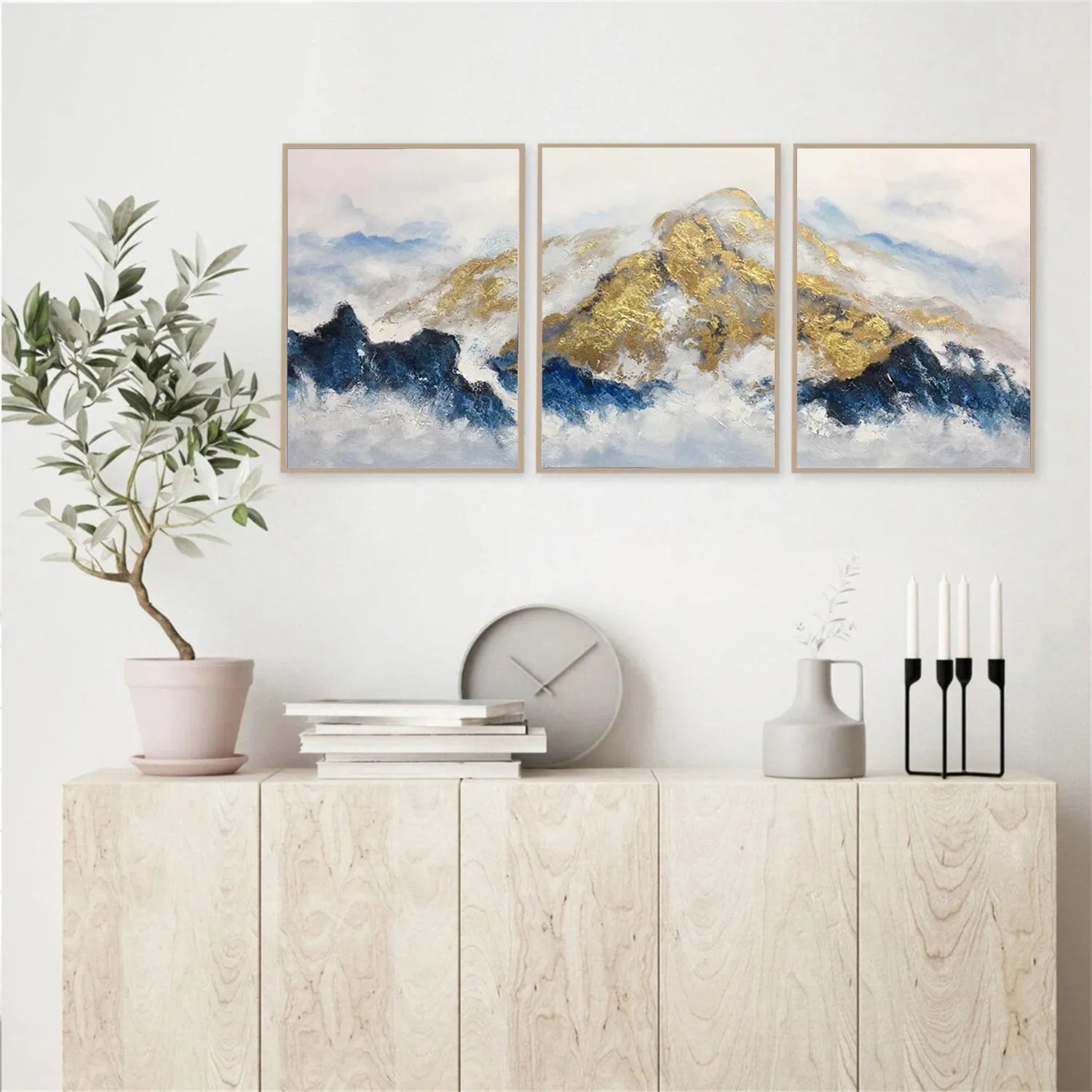 Abstract Painting Set of 3 - Modern Wall Art Canvas Prints for Living Room, Bedroom & Office Decor | #AB221