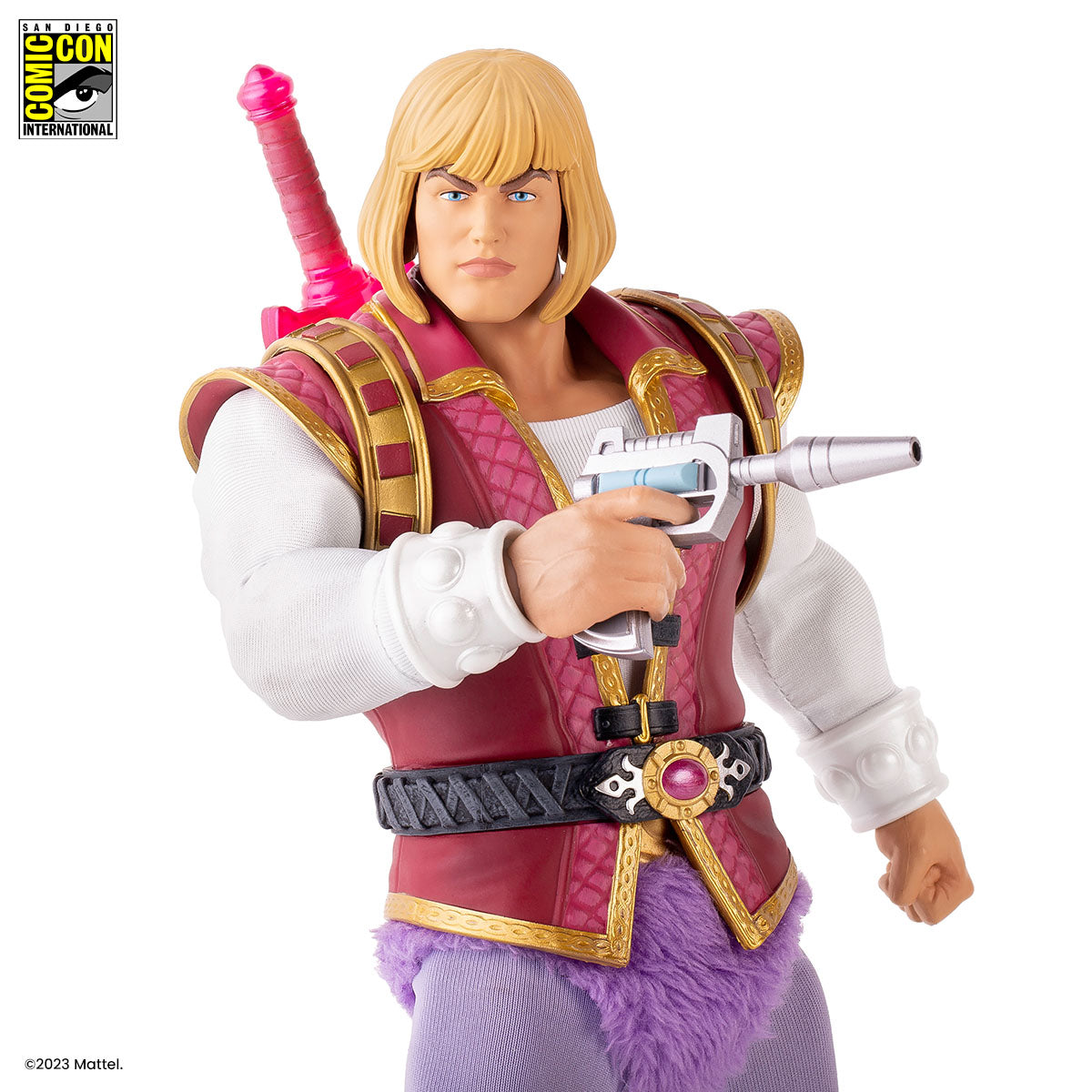 Masters of the Universe Prince Adam 1/6 Scale Action Figure SDCC Exclusive Collectible - Perfect for Display, Gifts, and Comic-Con Fans