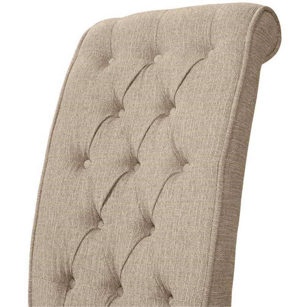 Furniture of America Landon Fabric Side Chairs Set of 2 - Ivory & Black Upholstered Dining Chairs for Kitchen, Dining Room, or Office - Comfortable Modern Accent Chairs