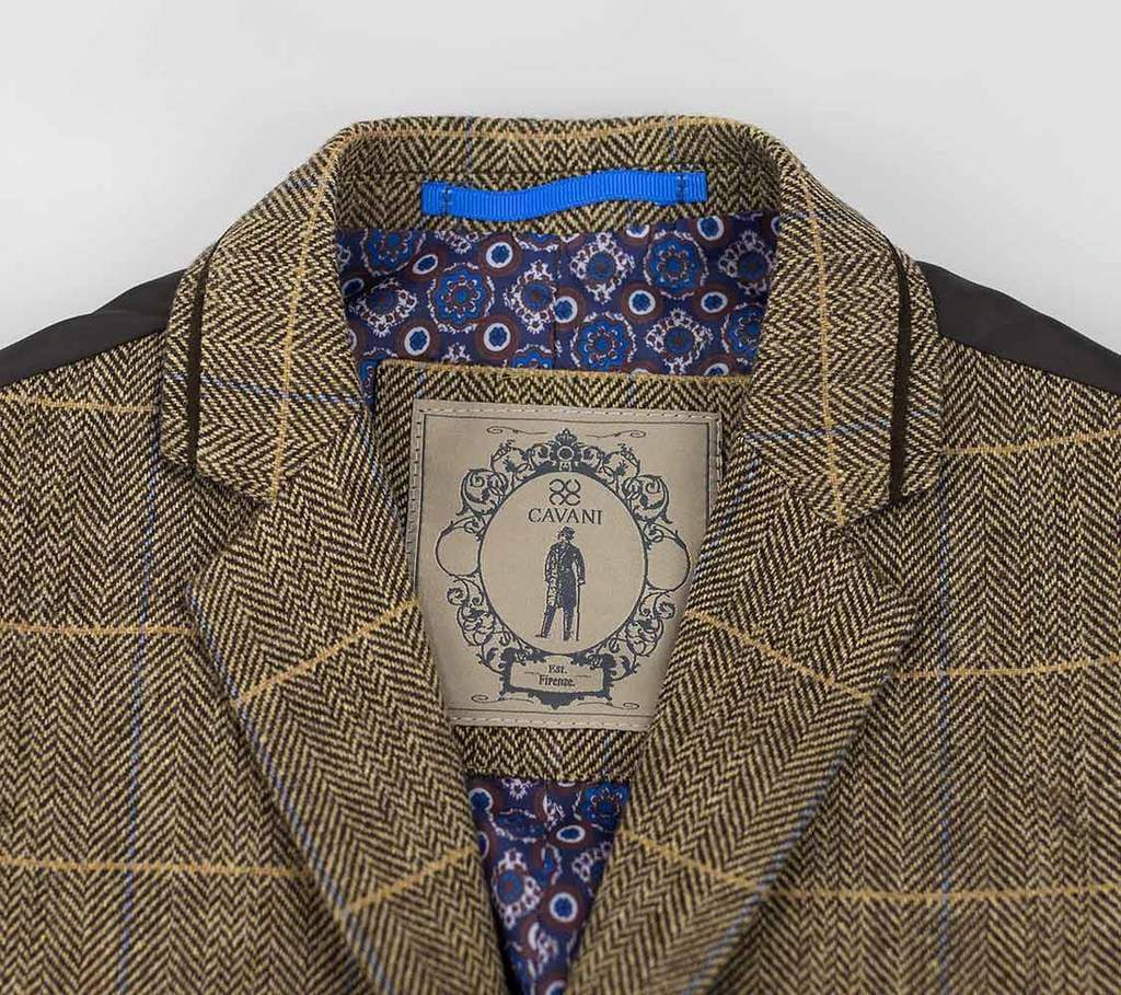 Cavani Albert Men's Brown Tweed Waistcoat Vest | Classic Formal Wear for Weddings, Business & Special Occasions