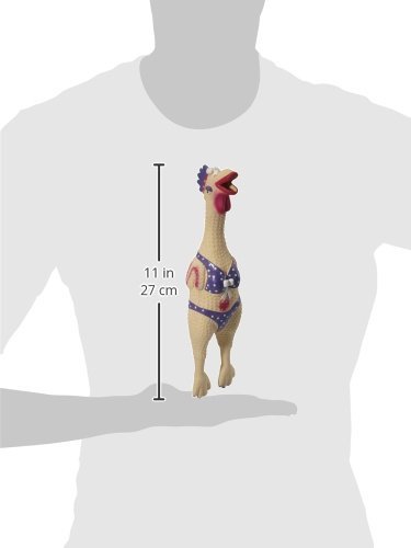 Outward Hound by Charming Pet Squawkers Henrietta Latex Rubber Chicken Interactive Dog Toy - Large Size, Durable & Squeaky for Playtime, Fetch & Training | Perfect for Medium to Large Dogs, Outdoor & Indoor Fun