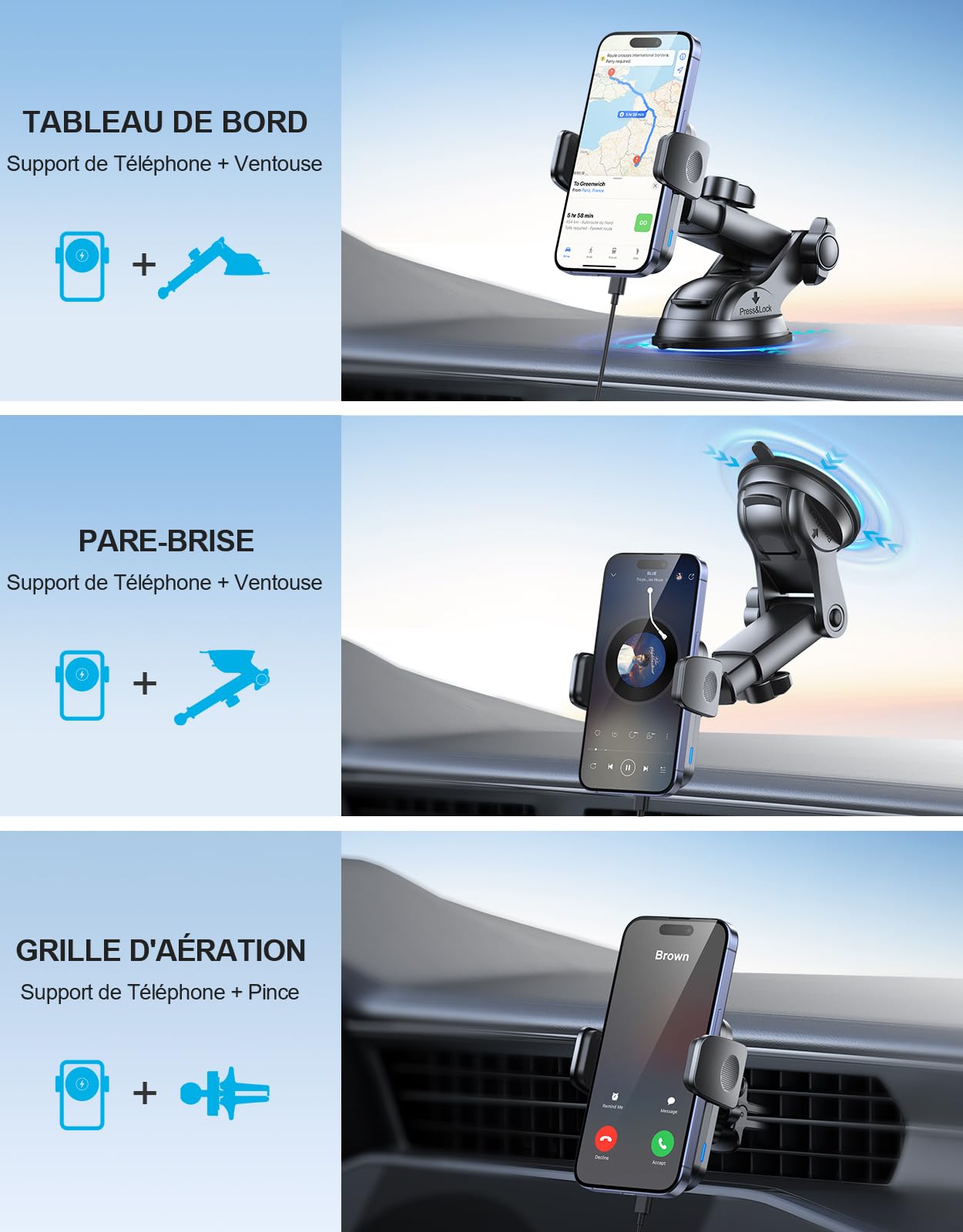 15W MagSafe Car Charger for iPhone 16/15/14/13 - Fast Wireless Charging & 360° Rotation for Safe Driving