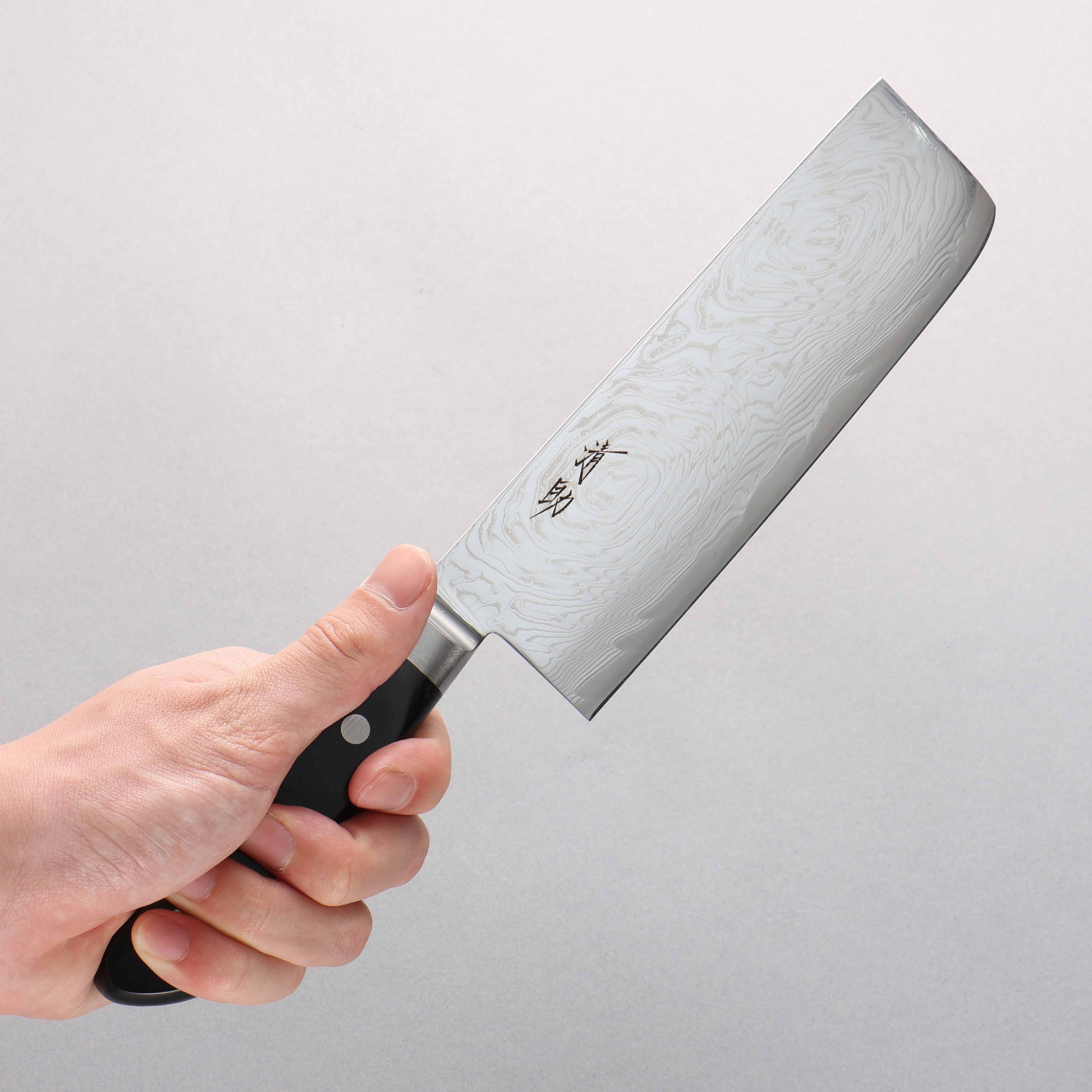 Premium Seisuke Nami AUS10 Damascus Nakiri Knife 165mm - Mirror Finish, Black Pakkawood Handle - Japanese Kitchen Knife for Professional Chefs & Home Cooking, Perfect for Slicing Vegetables & Herbs