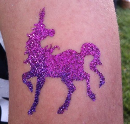 Glitter Tattoo Pro Kit with Rainbow Squeeze Bottles Set - Professional Temporary Body Art for Parties, Festivals, and Events