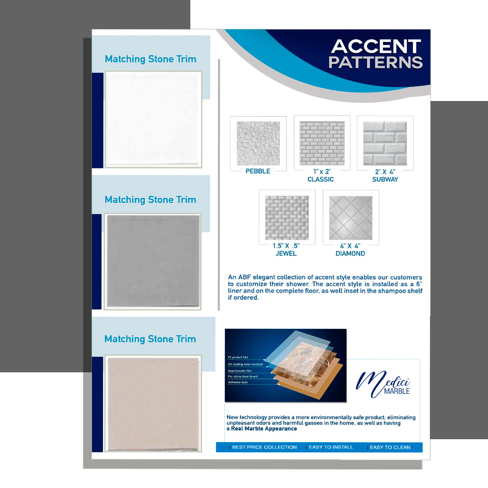 Medici MARBLE Sample Pack - Premium Natural Stone Tiles for Home & Commercial Use - Perfect for Kitchen Backsplash, Bathroom Walls, and Flooring