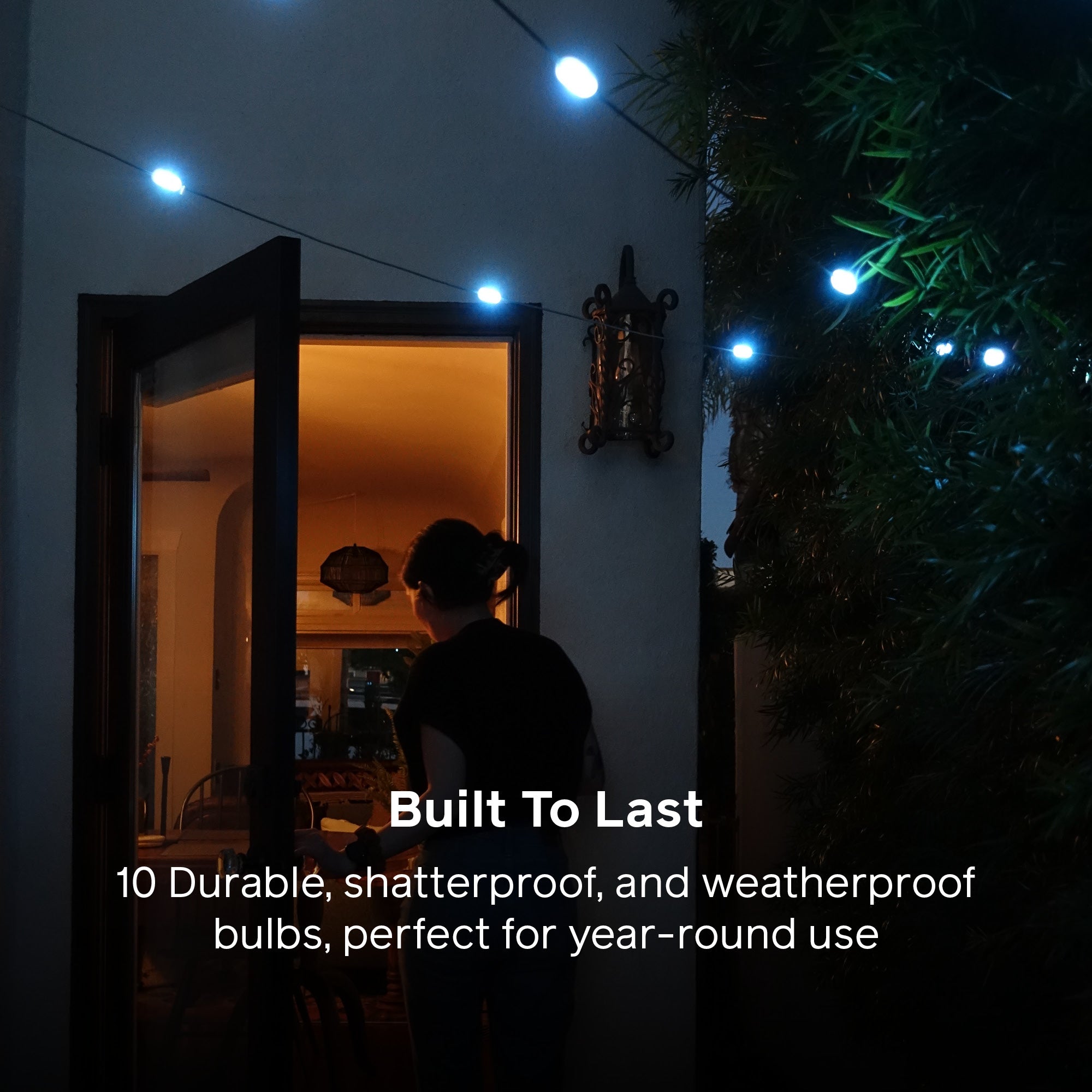 MPOWERD 18-Foot Solar-Powered LED String Lights - Waterproof Outdoor Decorative Lights for Garden, Patio, Party & Christmas Decorations
