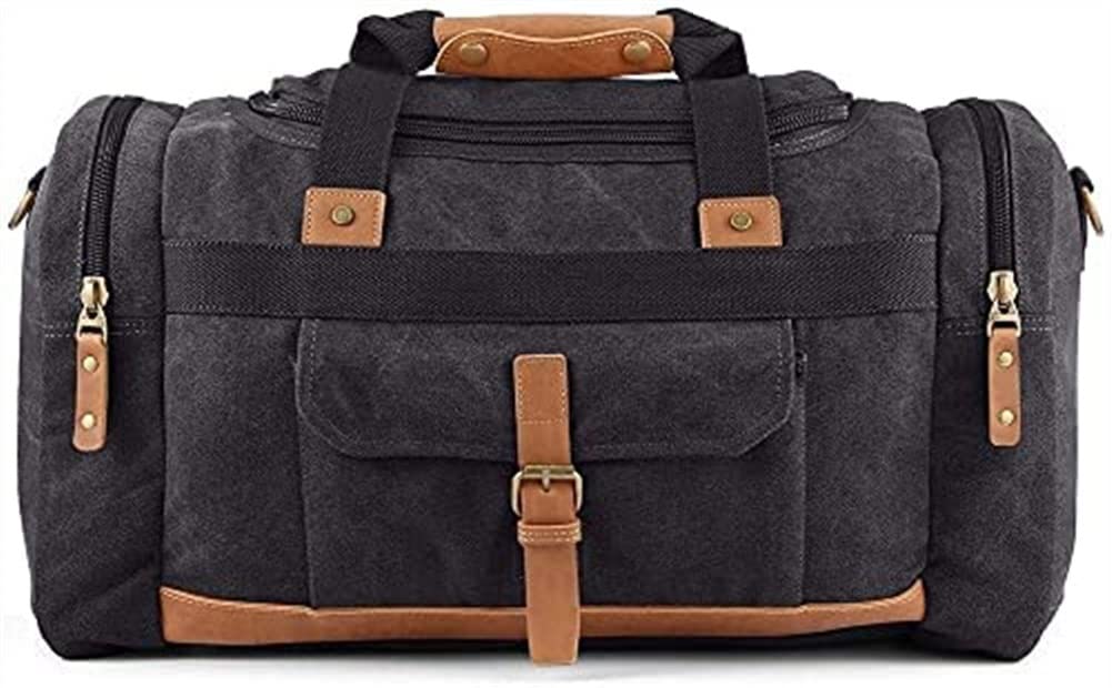 Premium Canvas Travel Duffel Bag for Men & Women - Large Weekender Overnight Gym Bag - Perfect for Weekend Getaways, Gym Workouts & Business Trips (Color: A)