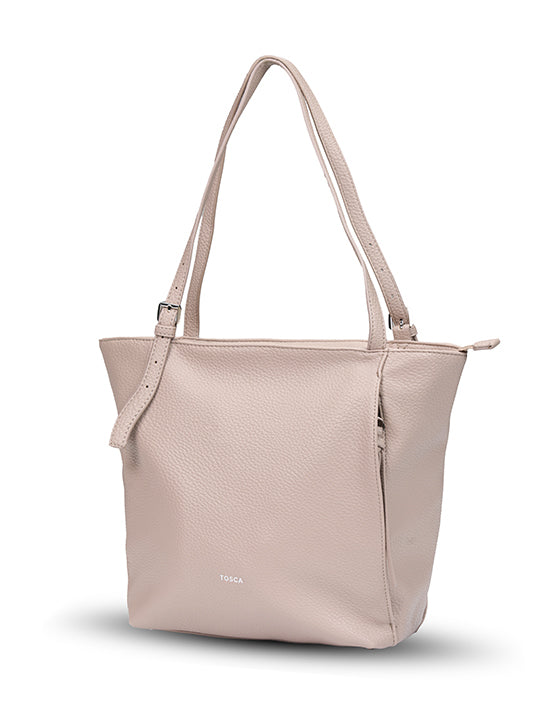 Tosca TH056 2-Strap Tote Handbag for Women - Apricot Color, Fashionable Shoulder Bag for Work, Travel & Daily Use