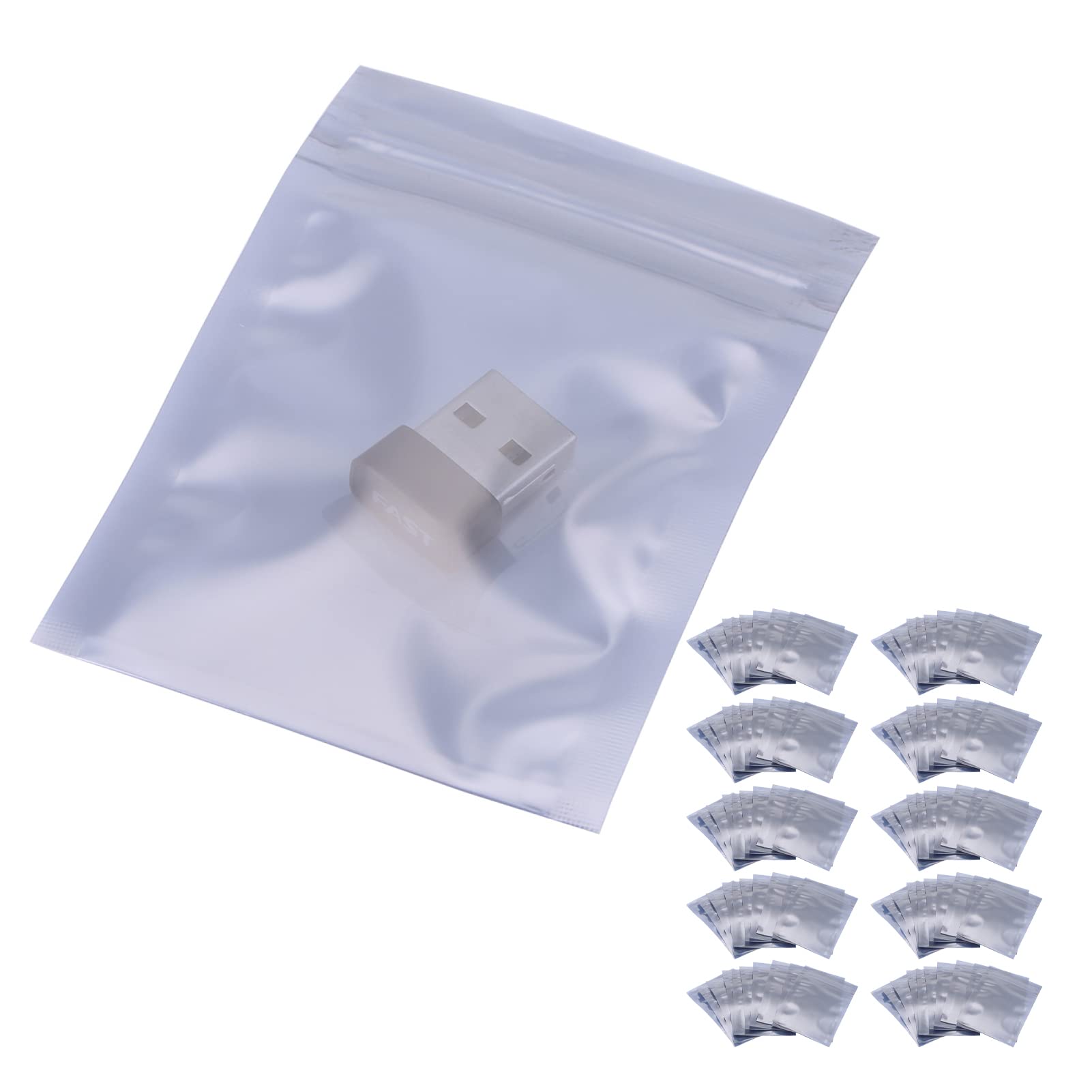 100 Pack Antistatic Resealable Bags for Electronics Storage - ESD Protection for Circuit Boards, PC Components & Electronic Accessories - Perfect for Shipping, Organizing & Long-Term Device Protection
