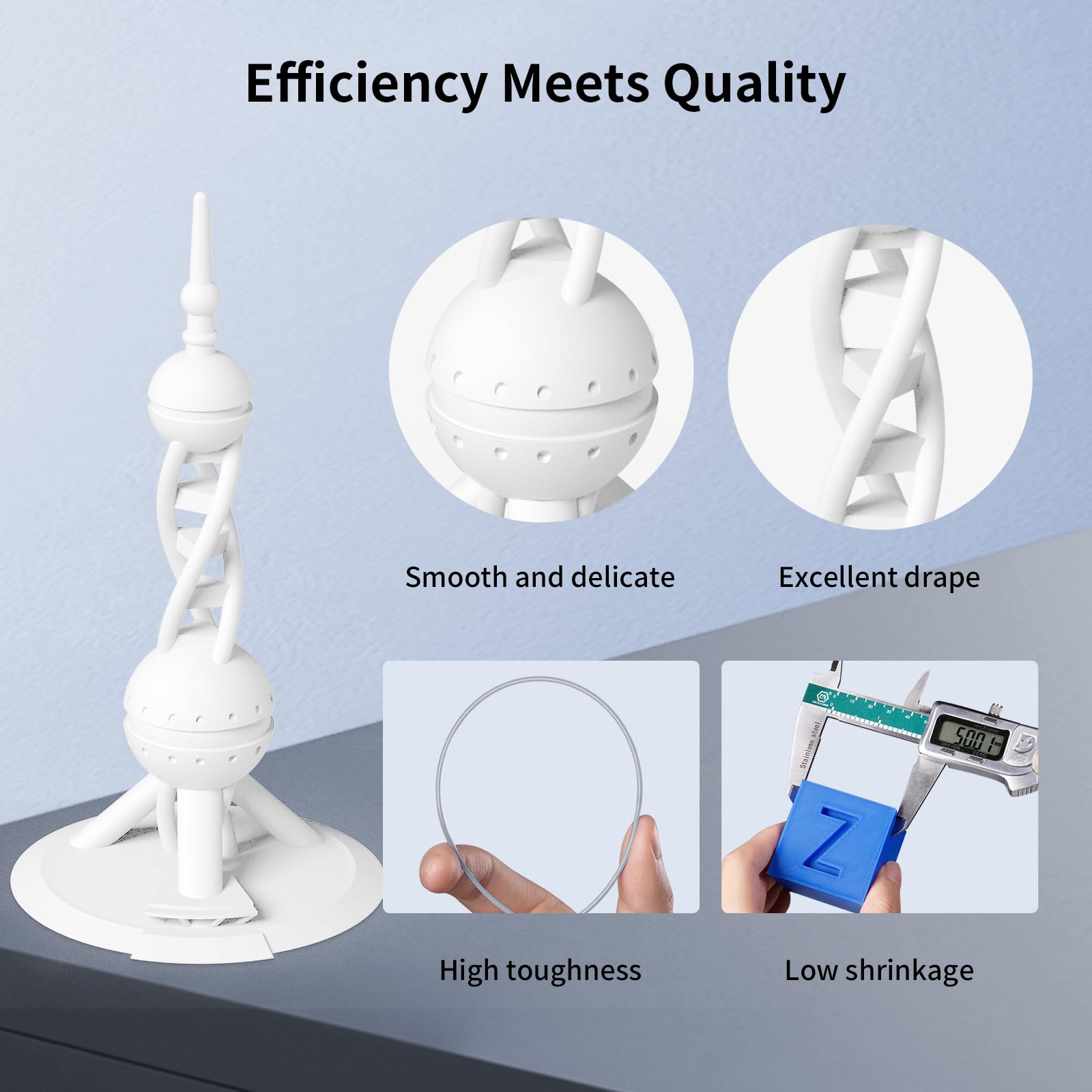 ANYCUBIC High-Speed 3D Printer Filament 1.75mm PLA Bundle - 2KG (Black+White) for FDM Printers | ±0.02mm Precision | Fast Printing & Smooth Finish | Ideal for Prototyping, DIY Projects & Educational Use