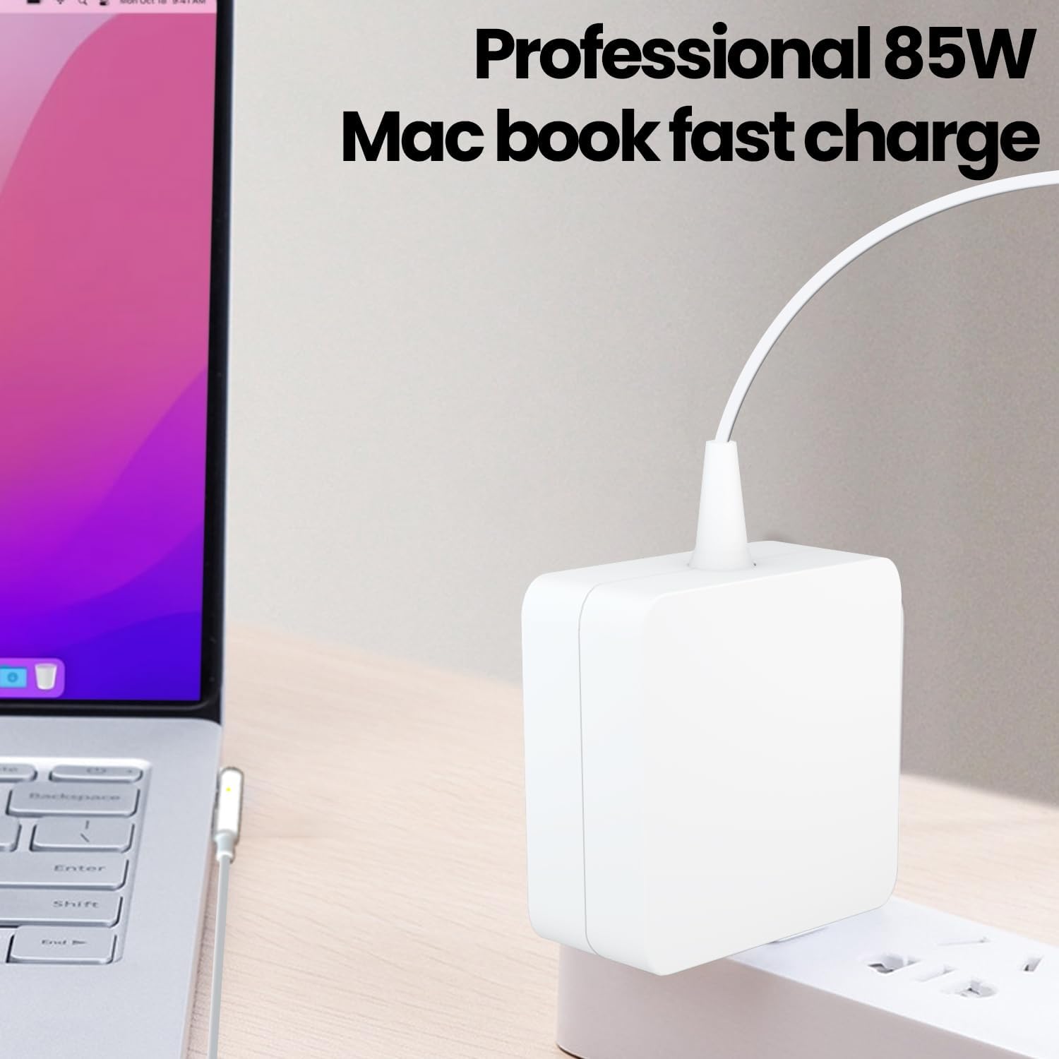 Original MacBook Pro Charger 85W Replacement Power Adapter with L-Tip - Compatible with 15