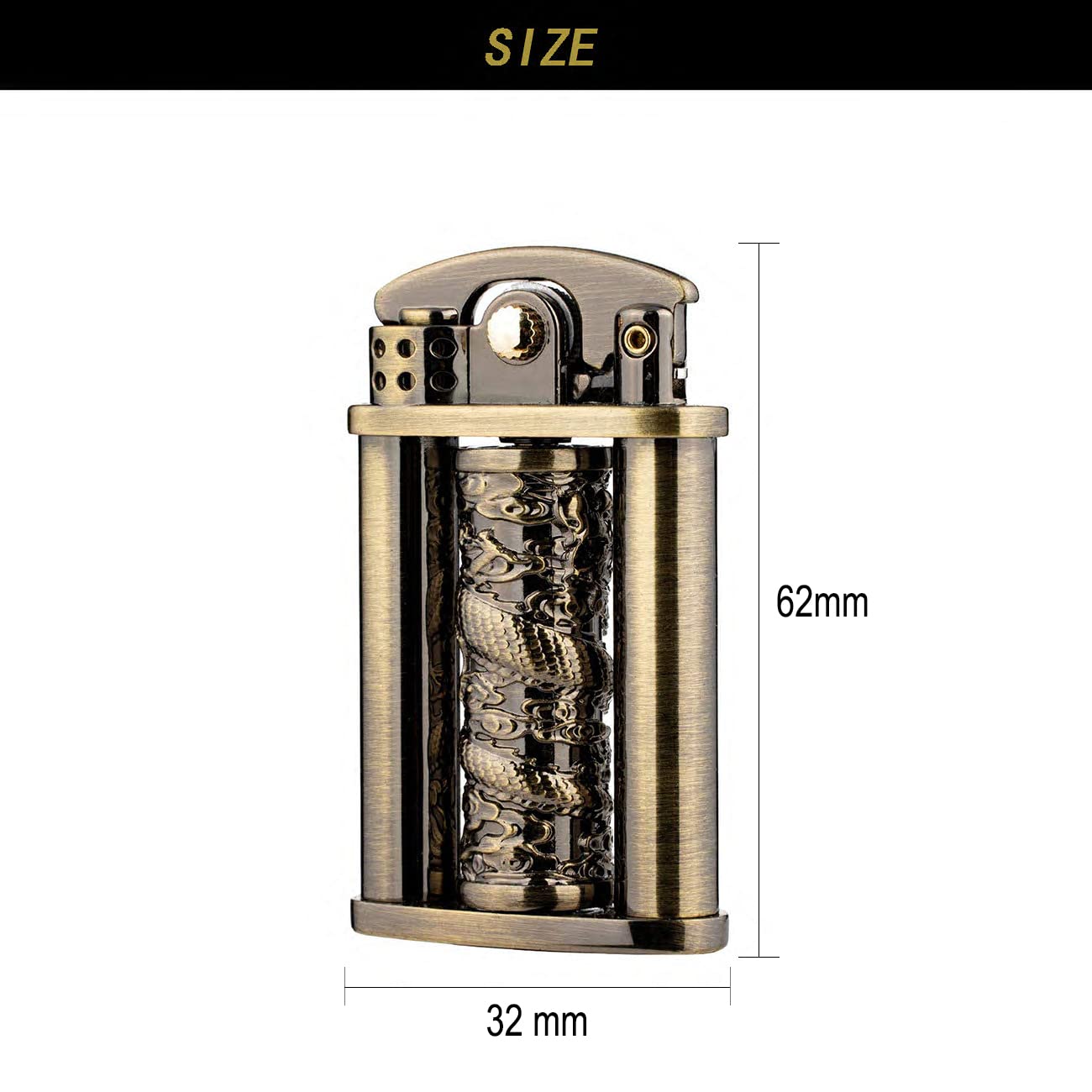 Antique Brass Kerosene Lighter - Waterproof for Camping, Hiking & Survival