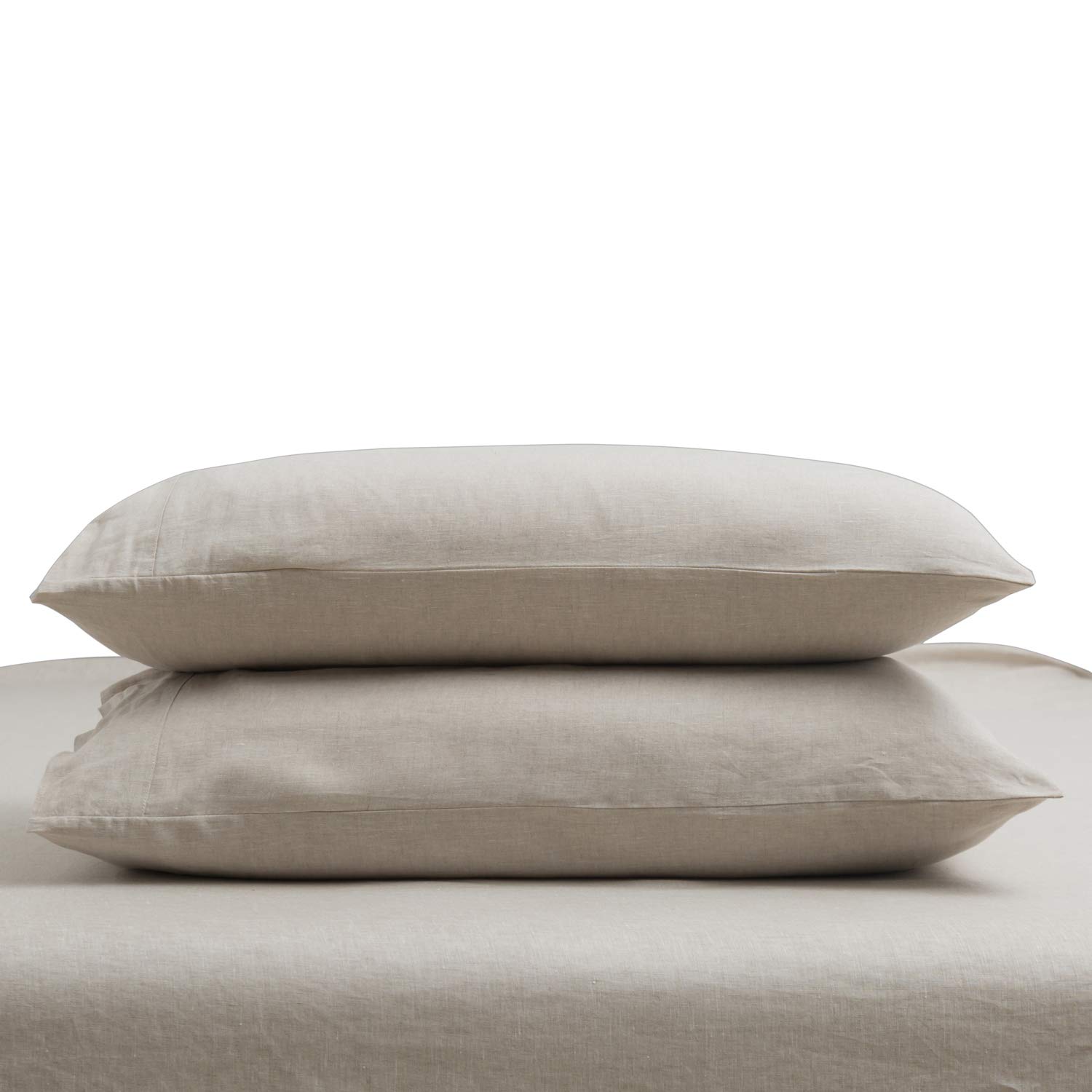 Premium 100% French Flax Linen Pillowcase Set (King Size 20x40 Inches, 2 Pack) - Natural & Breathable for Cool & Comfortable Sleep - Ideal for Hot Sleepers, Allergy Relief & Luxury Bedroom Decor