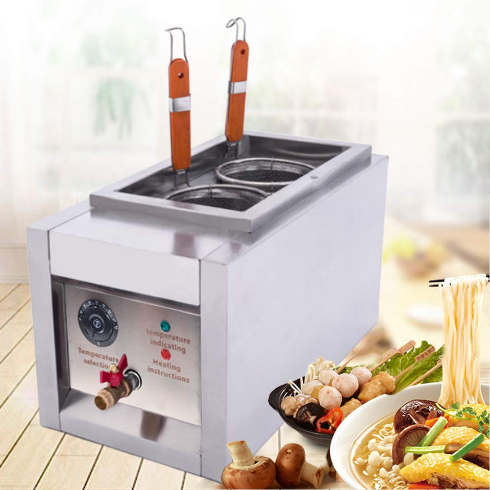Commercial Electric 2-Basket Pasta Cooker with Noodle Filter - Professional Noodle Cooking Machine for Home, Restaurant & Shop Use - Perfect for Italian Cuisine, Ramen & Asian Noodle Dishes