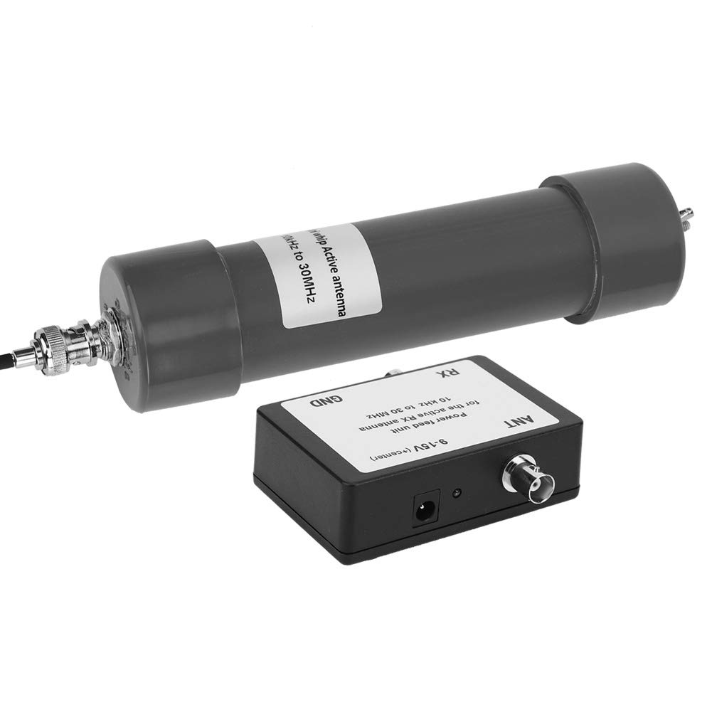 10 kHz - 30 MHz Mini Whip Active Antenna with Portable Cable - Wideband Shortwave Radio Receiver Antenna for Ham Radio, SDR, and Emergency Communication - Perfect for Outdoor Field Operations and Home Monitoring