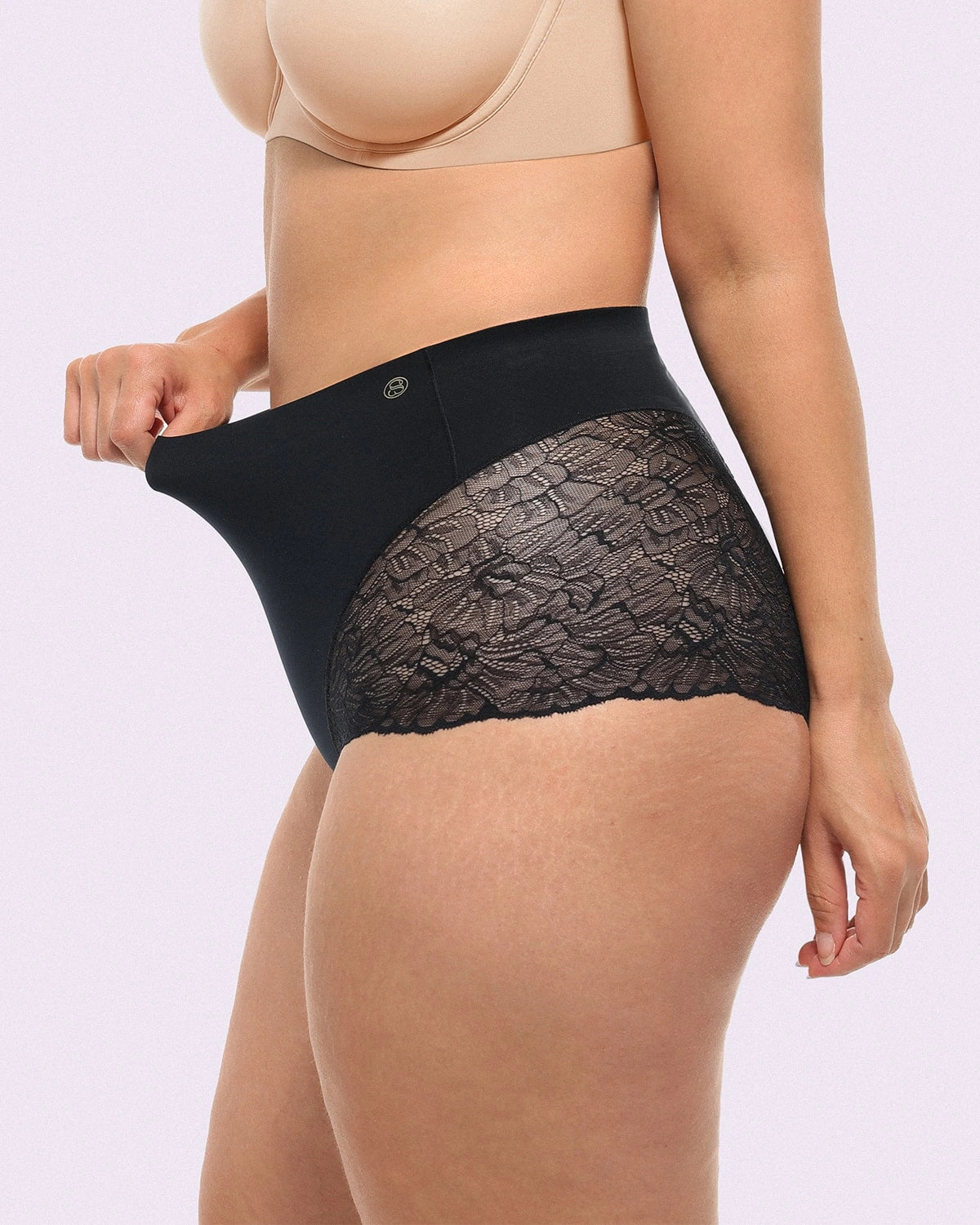 Bare Essentials™ MeshSmooth™ Mid Waist Lace Panties - Comfortable Women's Underwear for Everyday Wear, Date Night & Special Occasions