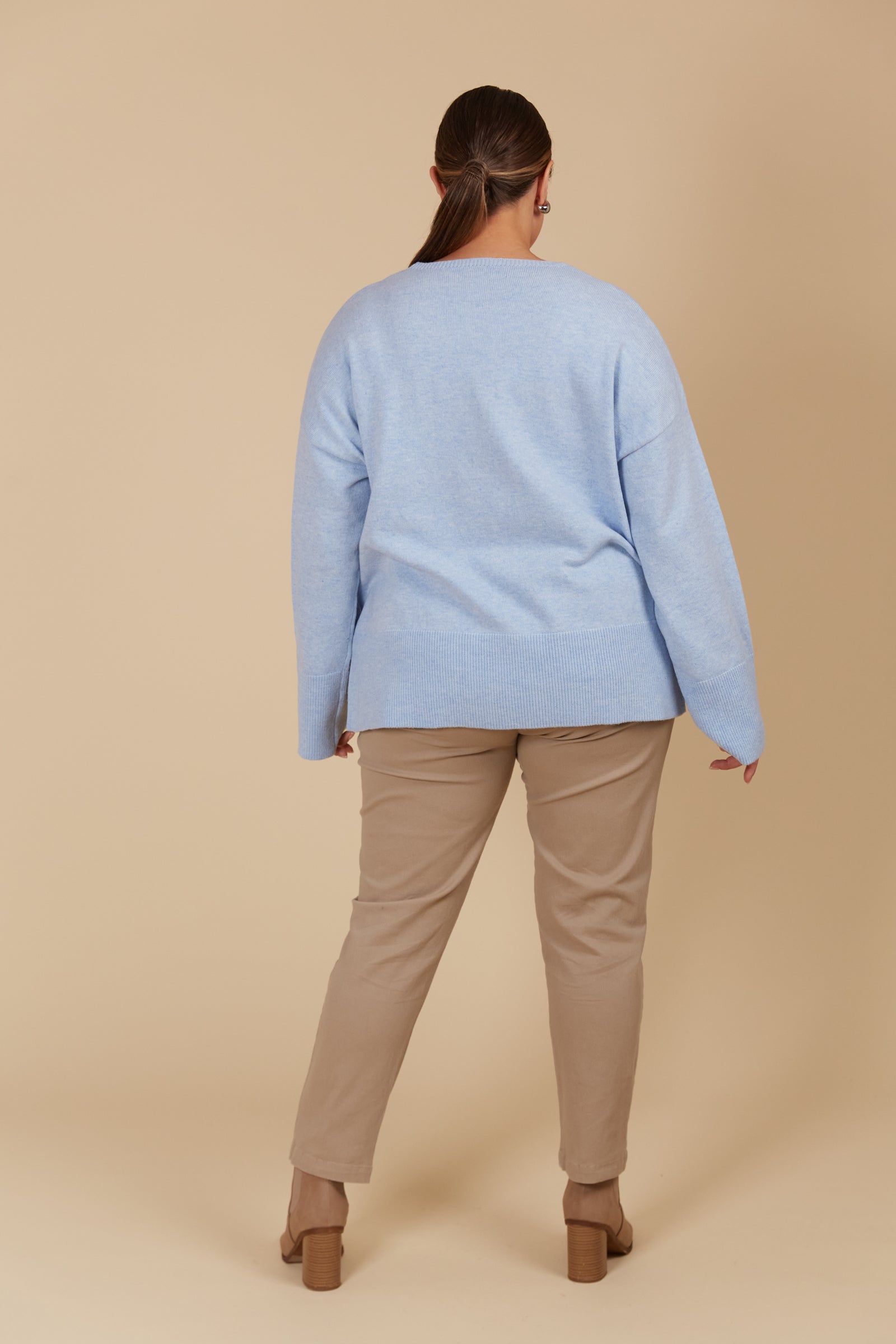 Selene Jumper Sky Blue - Women's Casual Knit Sweater for Fall & Winter | Cozy Pullover for Office, Travel & Weekend Outfits