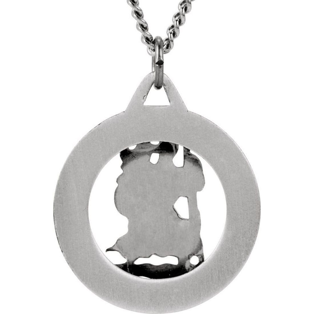 925 Sterling Silver Round St. Christopher Pendant Necklace for Women - Religious Medal Jewelry for Protection & Travel Blessings - Perfect for Gifts, Daily Wear & Special Occasions