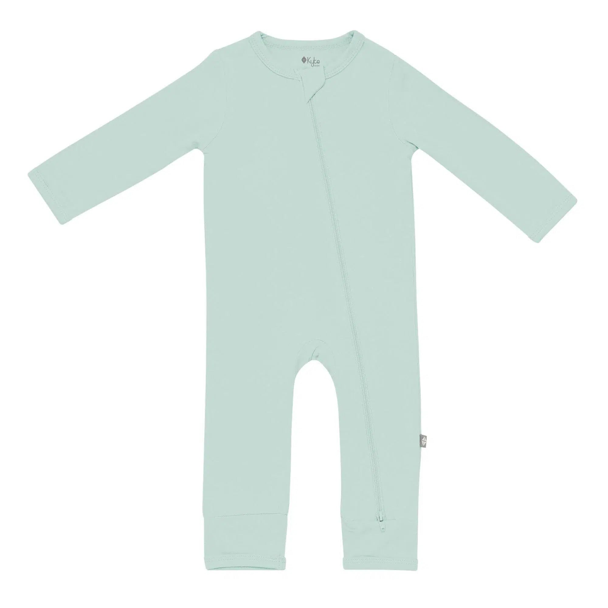 Kyte Baby Organic Cotton Zipper Romper - Sage Green | Soft & Comfortable One-Piece Outfit for Newborns & Infants | Perfect for Sleepwear, Playtime & Everyday Wear