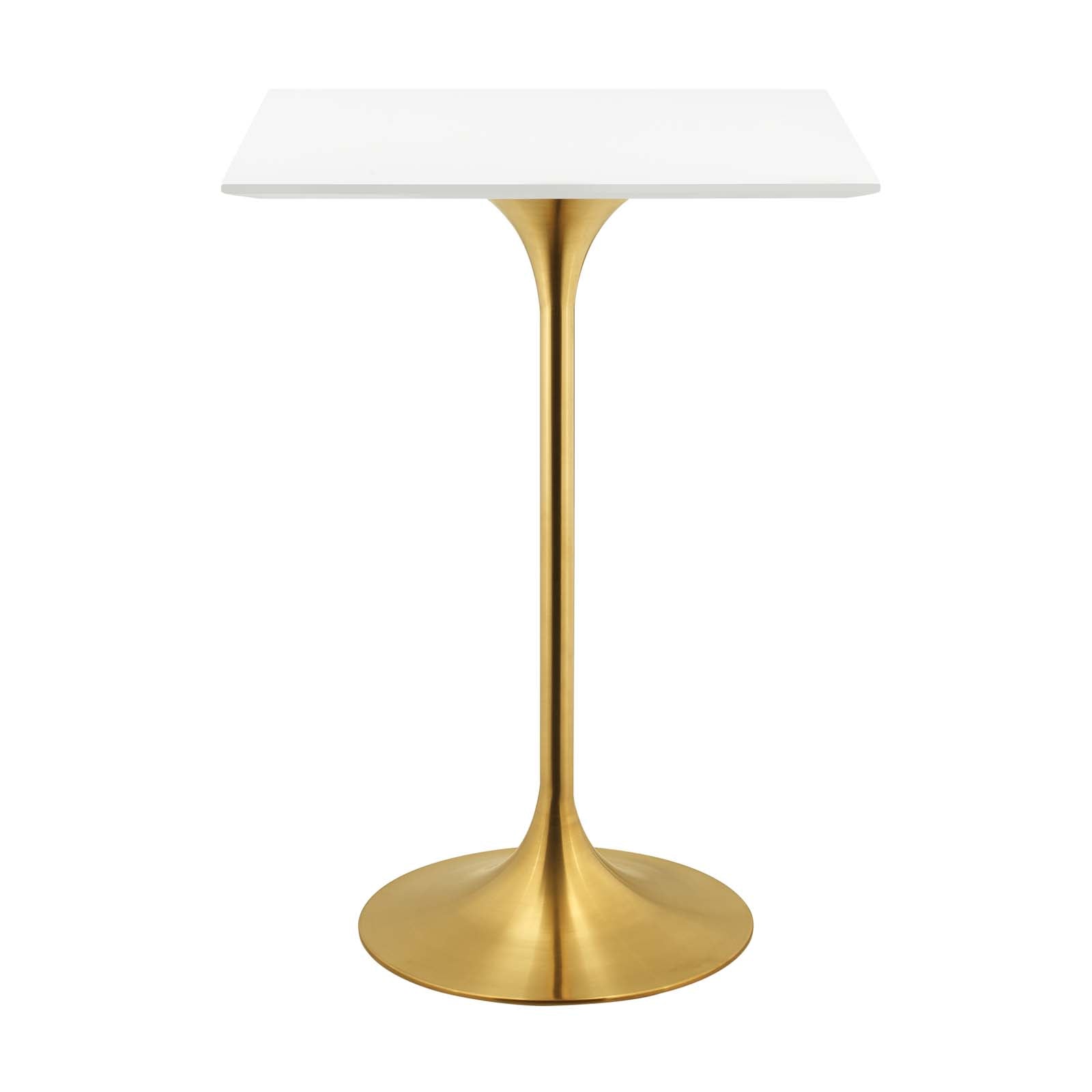 Lippa 28 Inch Square Wooden Bar Table with Metal Base - Perfect for Kitchen, Dining Room & Outdoor Entertaining