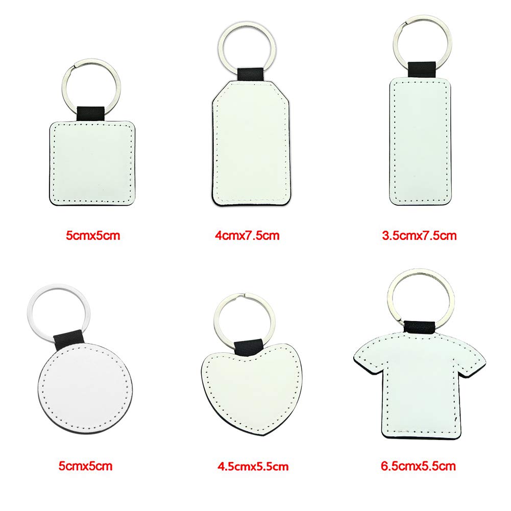 Valyria Sublimation Keychain Blanks - 6pcs PU Leather Keychain Blanks Bulk for DIY Crafts, 2025 Christmas Ornaments, Sublimation Blank Keyrings - Perfect for Gift Giving, Party Favors & Personalized Souvenirs