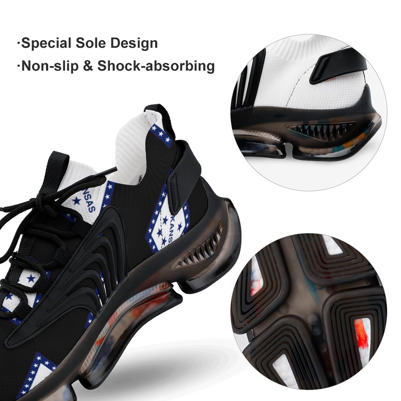 Arkansas State Flag Men's Running Shoes - Lightweight Athletic Sneakers for Gym, Hiking & Casual Wear - Breathable Sports Shoes for Jogging & Outdoor Activities