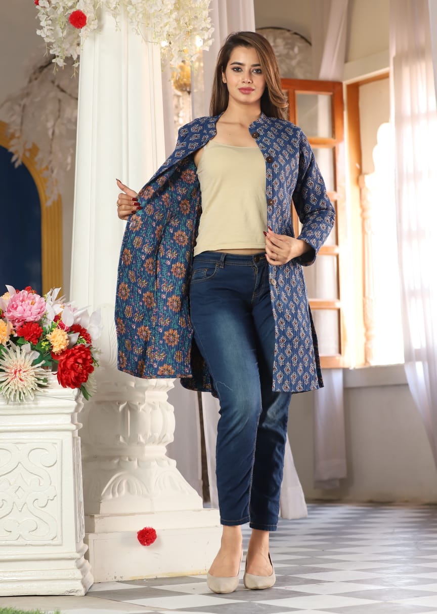 Long Reversible Quilted Jacket for Women - Lightweight Winter Coat with Hood, Water-Resistant Outerwear for Hiking, Travel & Everyday Wear