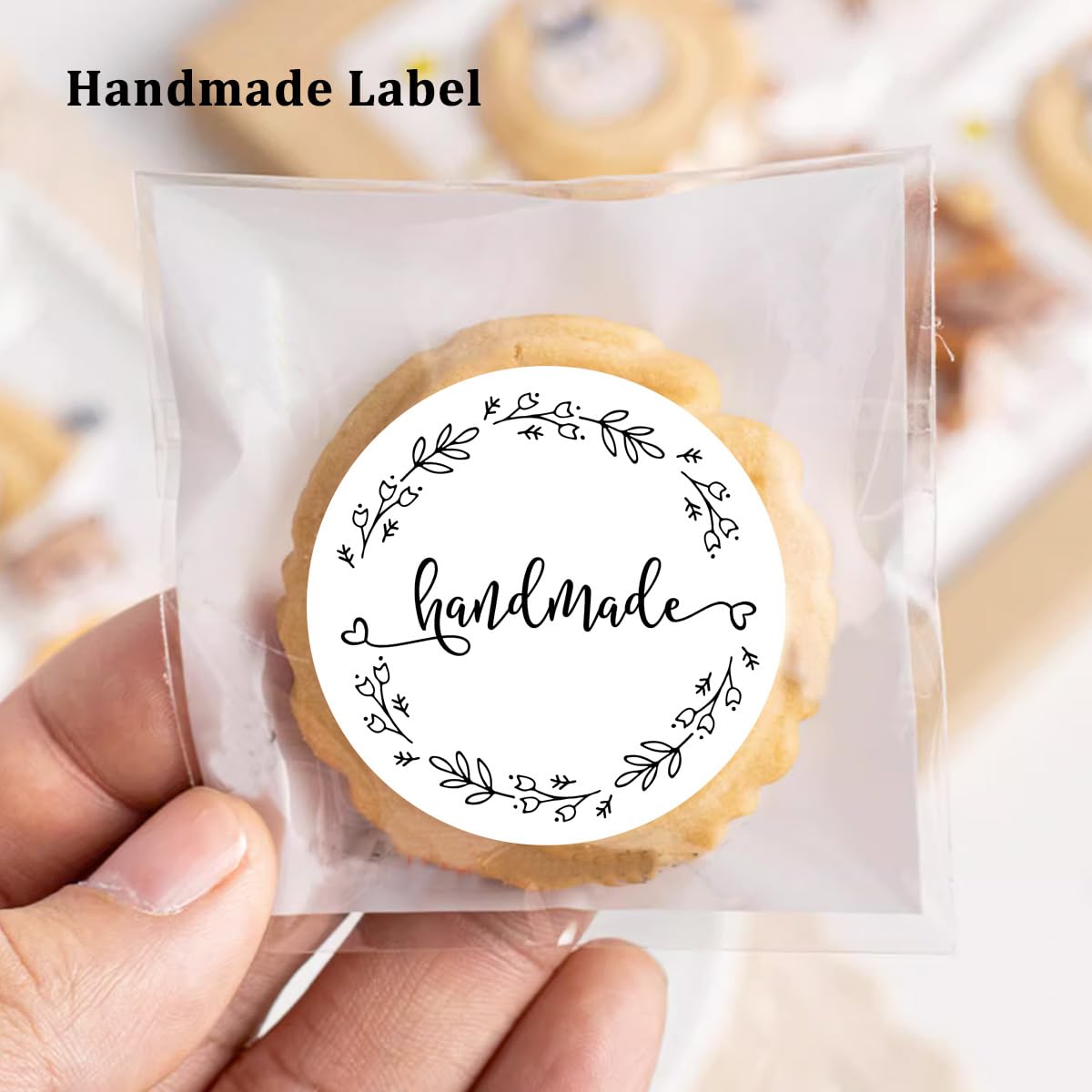 120 Pack Handmade Round Stickers for Business & Sellers - 1.6 Inch Custom Labels for Packaging, Branding & Crafts - Perfect for Etsy Shops, Small Business Branding & DIY Projects