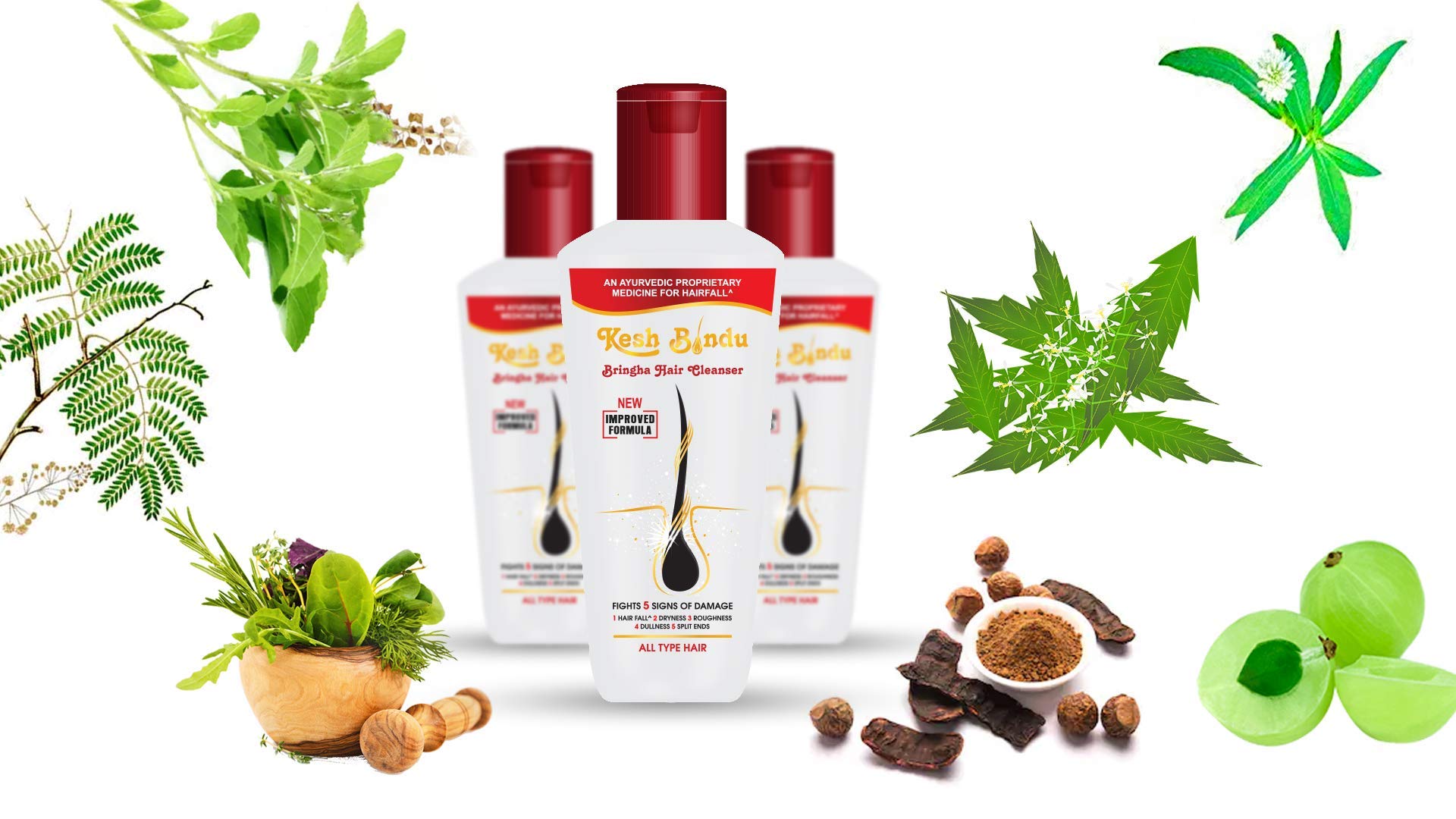 KESHBINDU Anti Hairfall Bringha Shampoo (100ml) - Ayurvedic Scalp & Hair Treatment for Thicker, Stronger Hair | Reduces Breakage & Promotes Growth | Ideal for Daily Use & Hair Care Routine