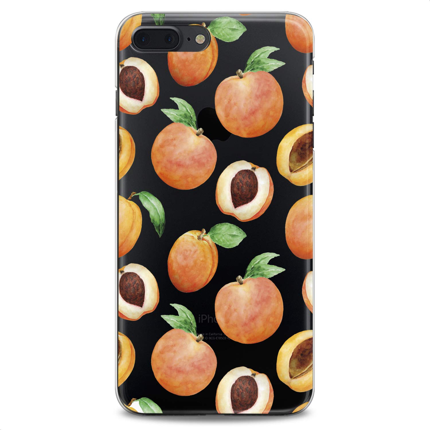 Premium TPU Phone Case for iPhone 16/15/14/13/12/11 Pro Max/Plus/Mini/XS/XR/X/8+/7/6/5/SE - Cute Tropical Fruit Print Design, Slim Flexible Silicone Cover with Peach Theme - Perfect for Everyday Protection & Stylish Accessory