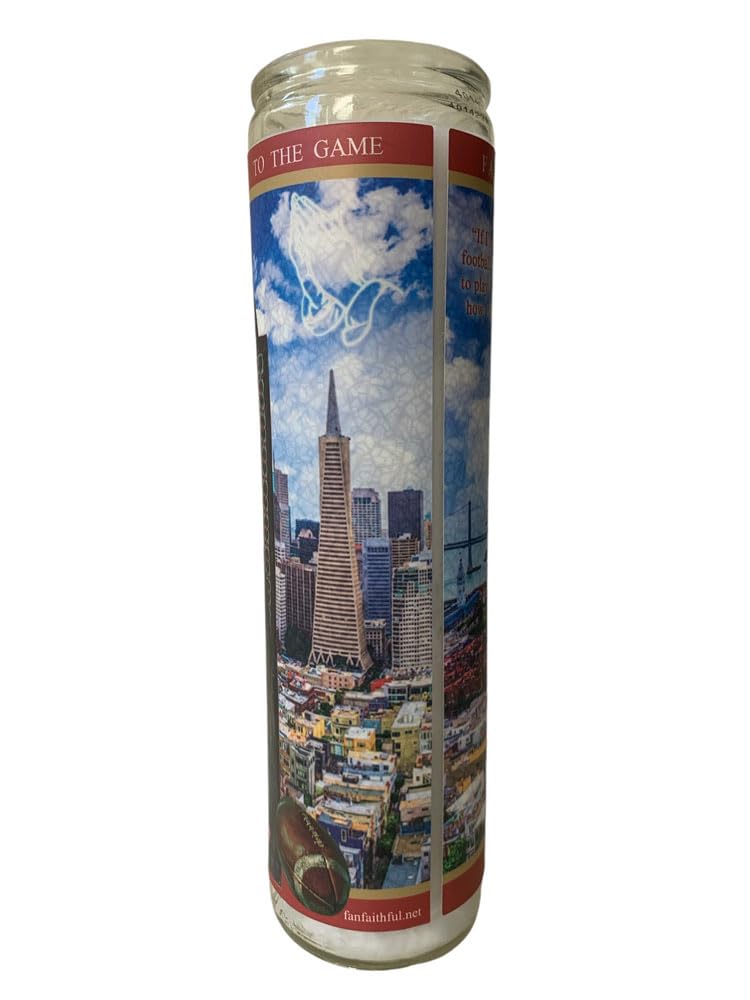49ers Christian McCaffrey Prayer Candle - NFL Gameday Devotional Candle for 49ers Fans - Perfect for Game Day Rituals, Home Altars & Sports Memorabilia Collections