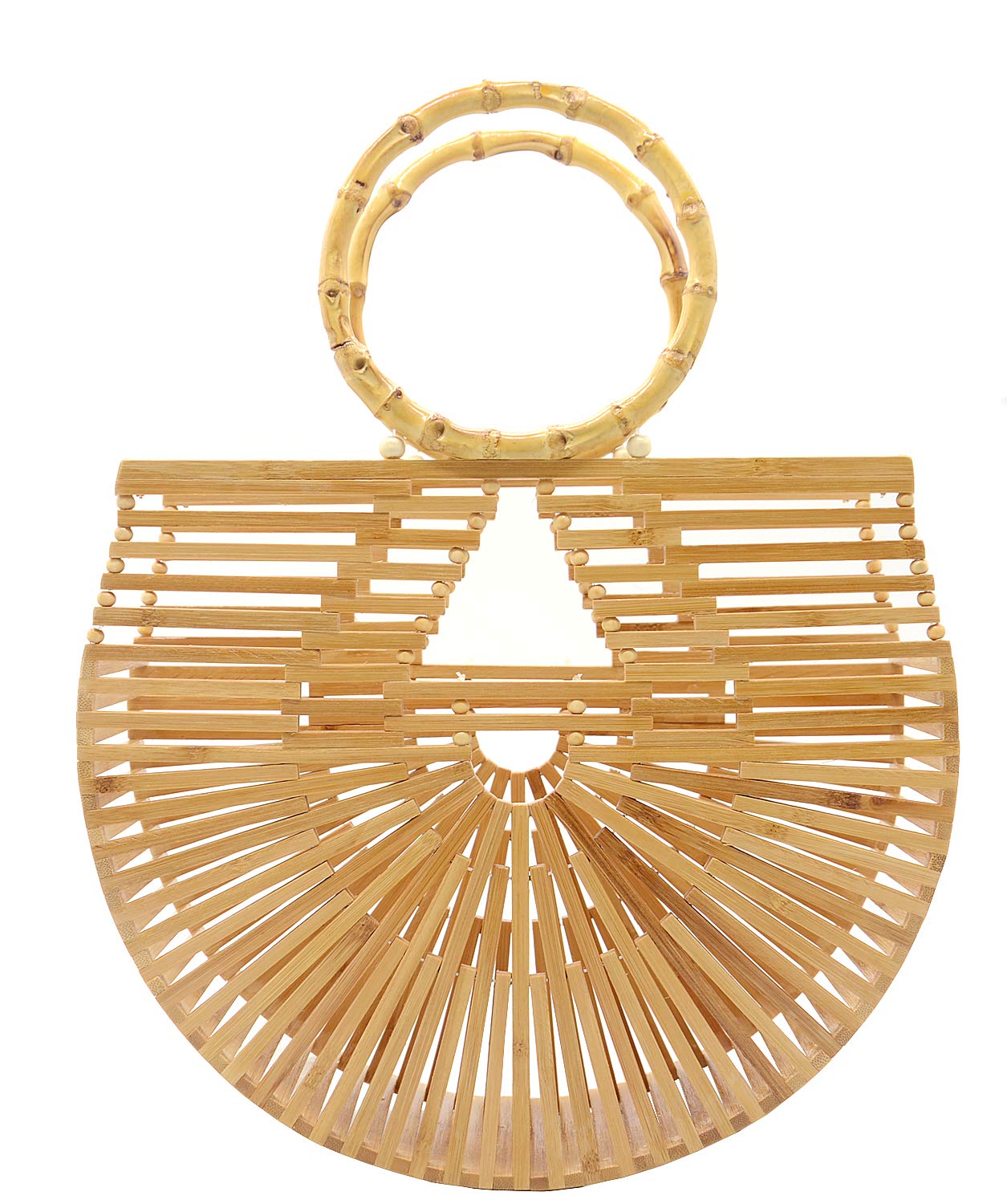Miuco Women's Bamboo Handmade Tote Bag - Eco-Friendly Purse for Work, Travel & Shopping | Stylish & Sustainable Fashion Accessory