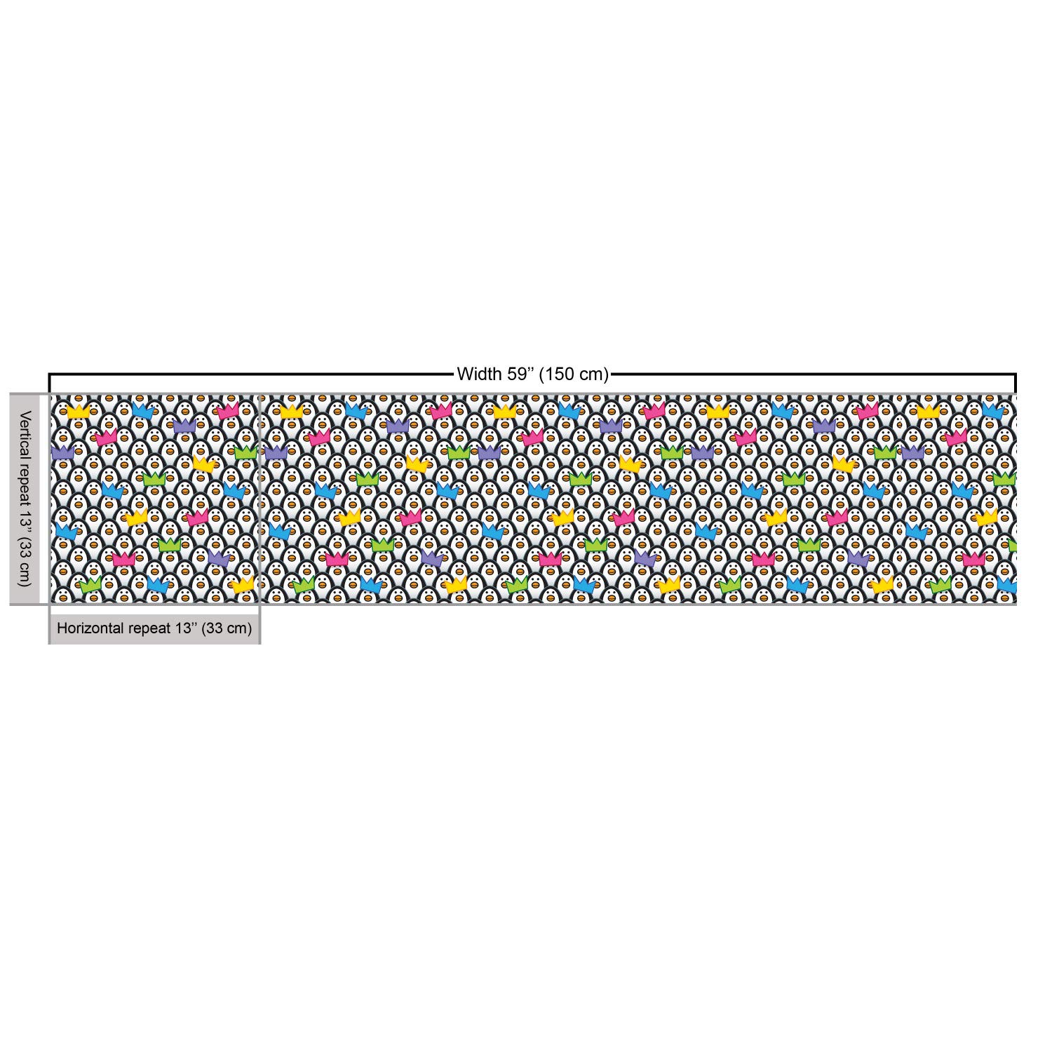Ambesonne Sea Animals Fabric by The Yard - Penguins in Party Hats Crowns, South Pole Theme Decorative Fabric for Upholstery, Curtains, DIY Crafts (10 Yards, Navy Blue) - Perfect for Home Decor, Pillow Covers, and Table Runners