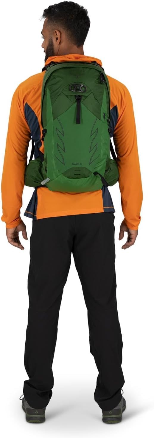 Osprey Talon 22L Men's Hiking Backpack with Adjustable Hipbelt - Lightweight Daypack for Outdoor Adventures, Green Belt/Black, L/XL - Perfect for Day Hikes, Camping & Travel