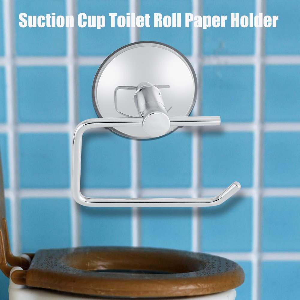 Stainless Steel Toilet Paper Holder with Strong Suction - Bathroom & Kitchen Tissue Towel Storage Rack - Perfect for Small Spaces, RVs, and Apartments