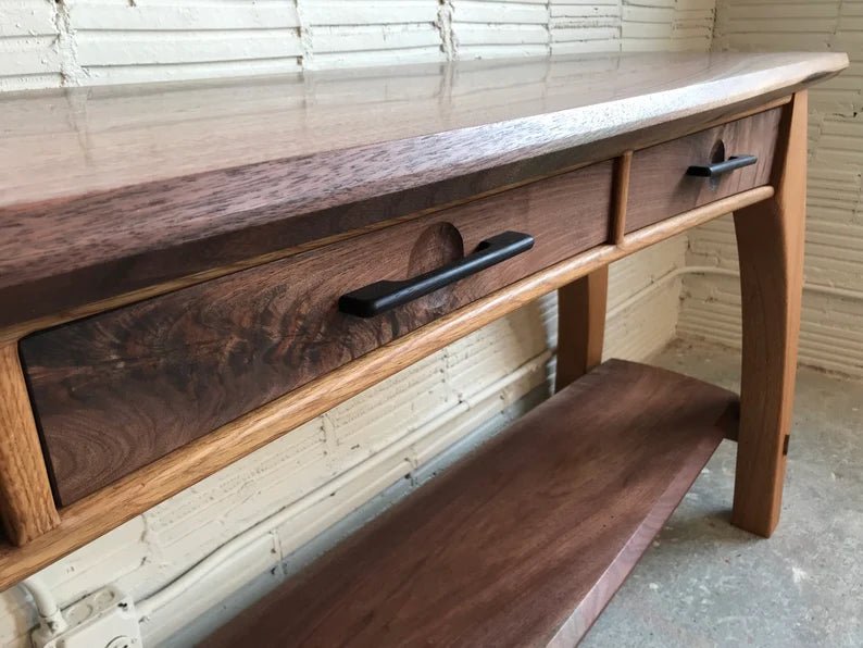 Handmade Designer Wooden TV Stand with 3 Drawers - Modern Media Console Table for Living Room | Entertainment Center Storage Furniture for TV, Gaming & Home Theater Setup