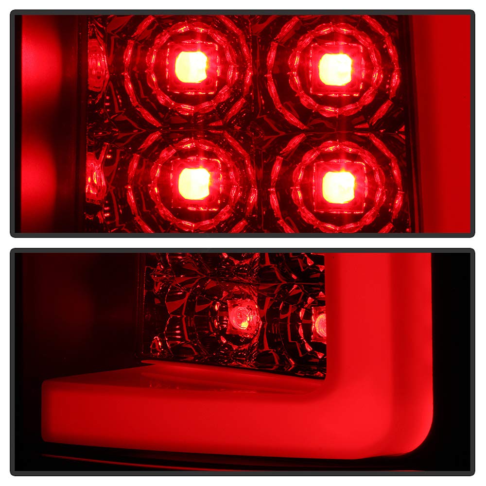ACANII LED Tube Black Smoke Tail Lights Brake Lamps V3 for 2007-2013 Chevy Silverado 1500/2500/3500 - Driver & Passenger Side - Upgrade Your Truck's Style & Visibility for Night Driving & Off-Road Adventures