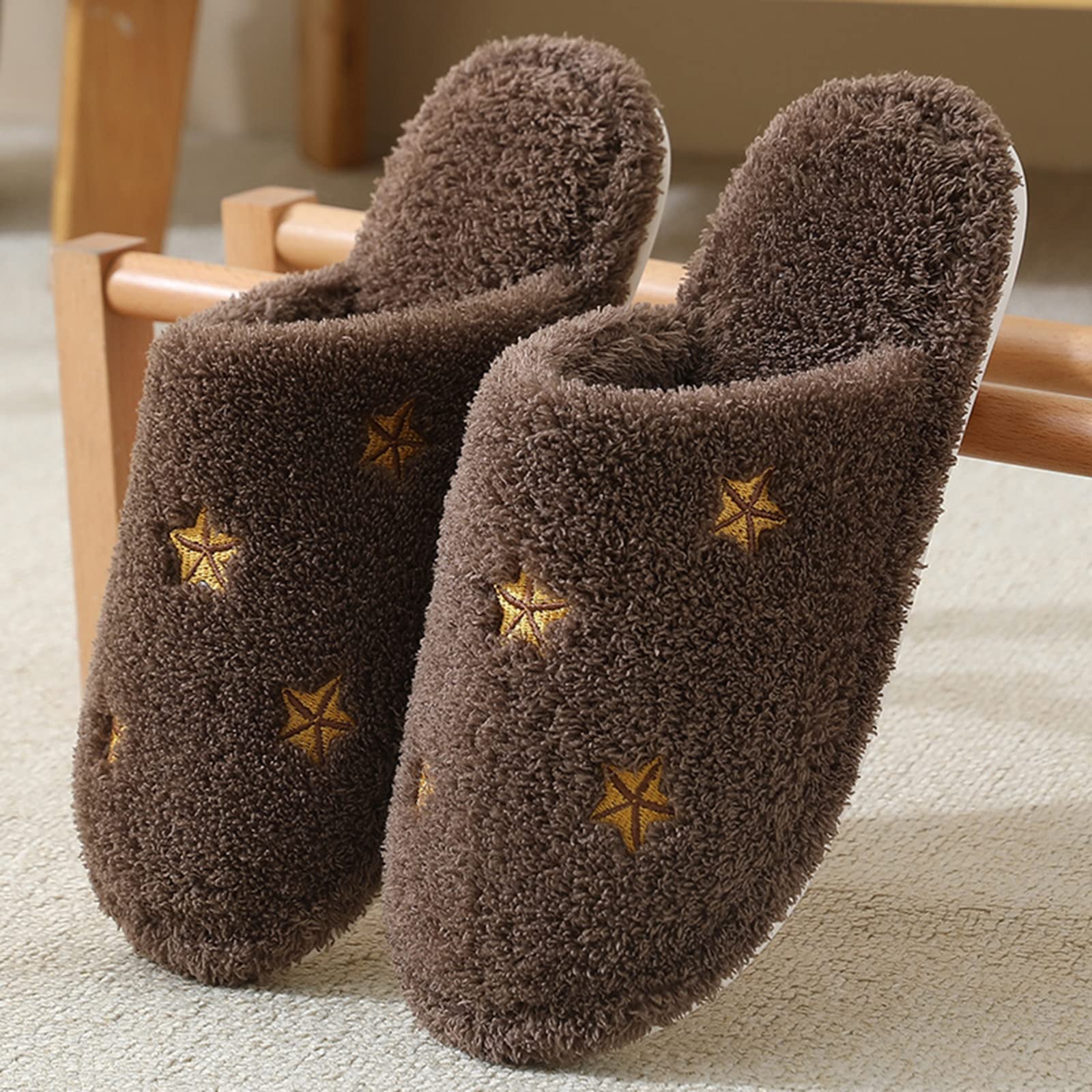 JHSLXD Women's & Men's Warm Non-Slip Cotton House Slippers - Cozy Indoor/Outdoor Winter Slippers for Home, Office, and Travel | Cold Protection & Comfortable Footwear
