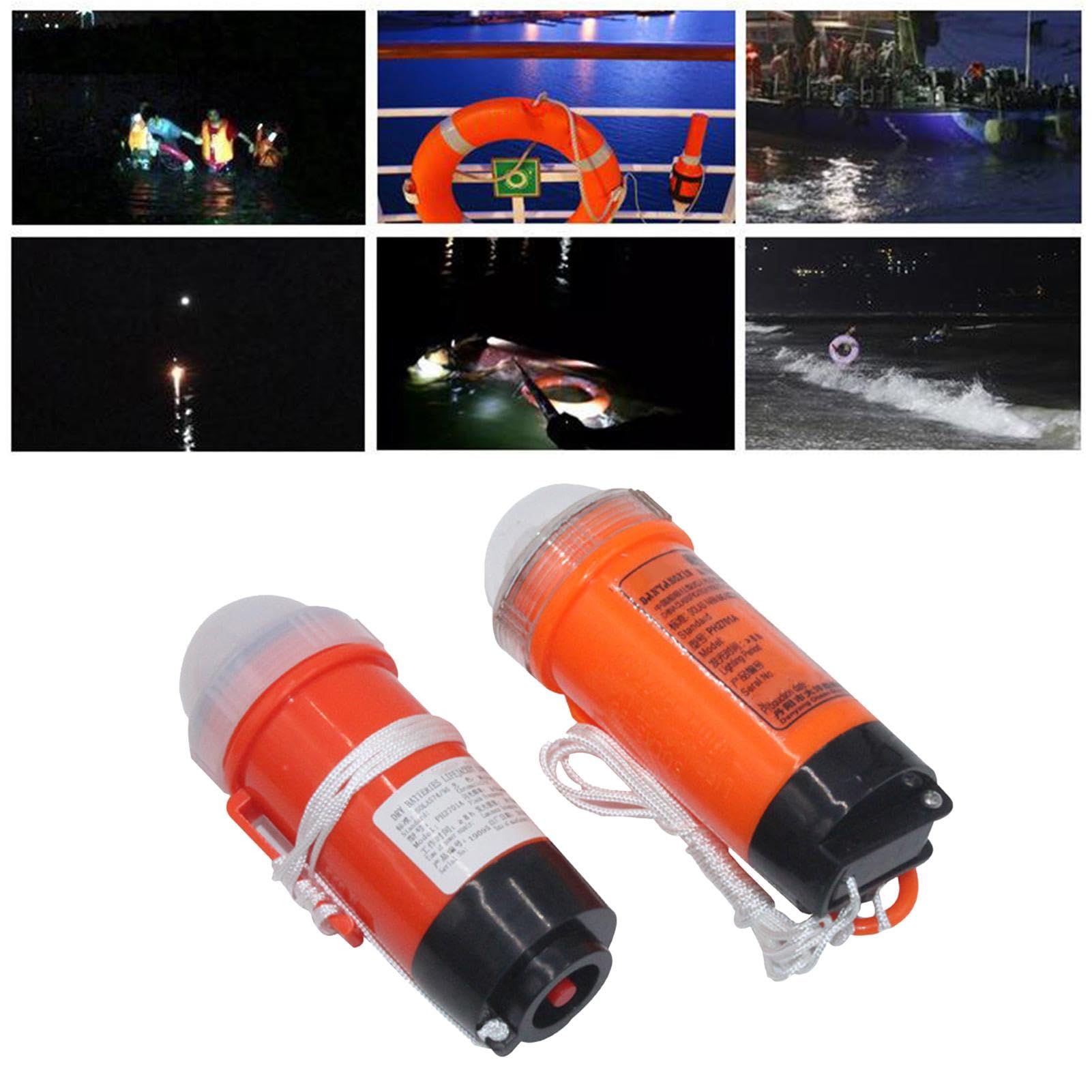 2 Pack LED Strobe Light - Waterproof Automatic Survivor Locator Light for Life Jackets & Marine Safety - Emergency Boat Lights for Nighttime Boating, Kayaking & Water Rescue Operations