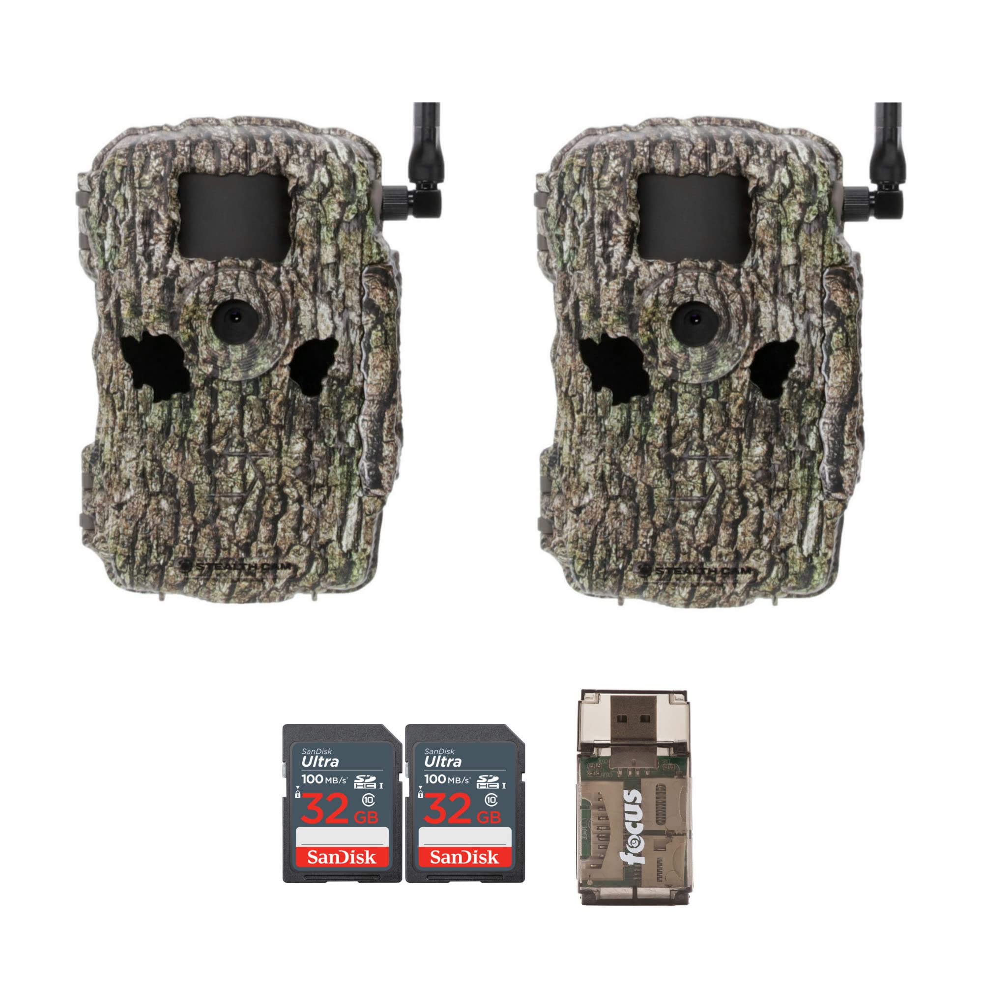 Stealth Cam Fusion X 26MP Game Camera with 1080P HD Video & Cellular Connectivity (AT&T/Verizon) - Treebark Camouflage Bundle Includes 32GB SD Card & Card Reader - Perfect for Wildlife Monitoring, Hunting, and Outdoor Security Surveillance