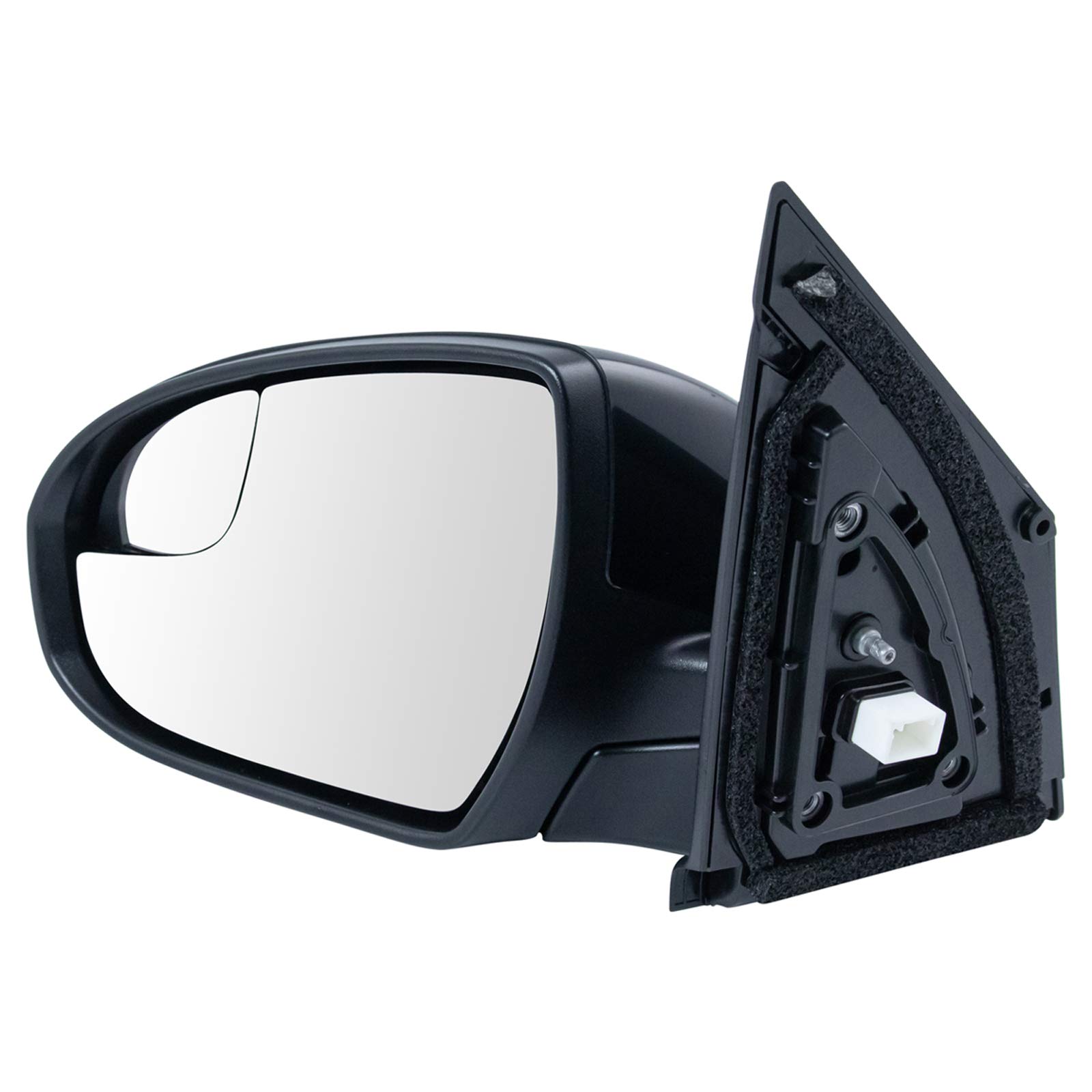 TRQ Left Side Mirror with Housing & Turn Signal - Compatible with 2016-2018 Hyundai Tucson (HY1320247) - Includes Spotter Mirror for Enhanced Safety & Blind Spot Visibility - Perfect for Highway Driving & Parking Assistance