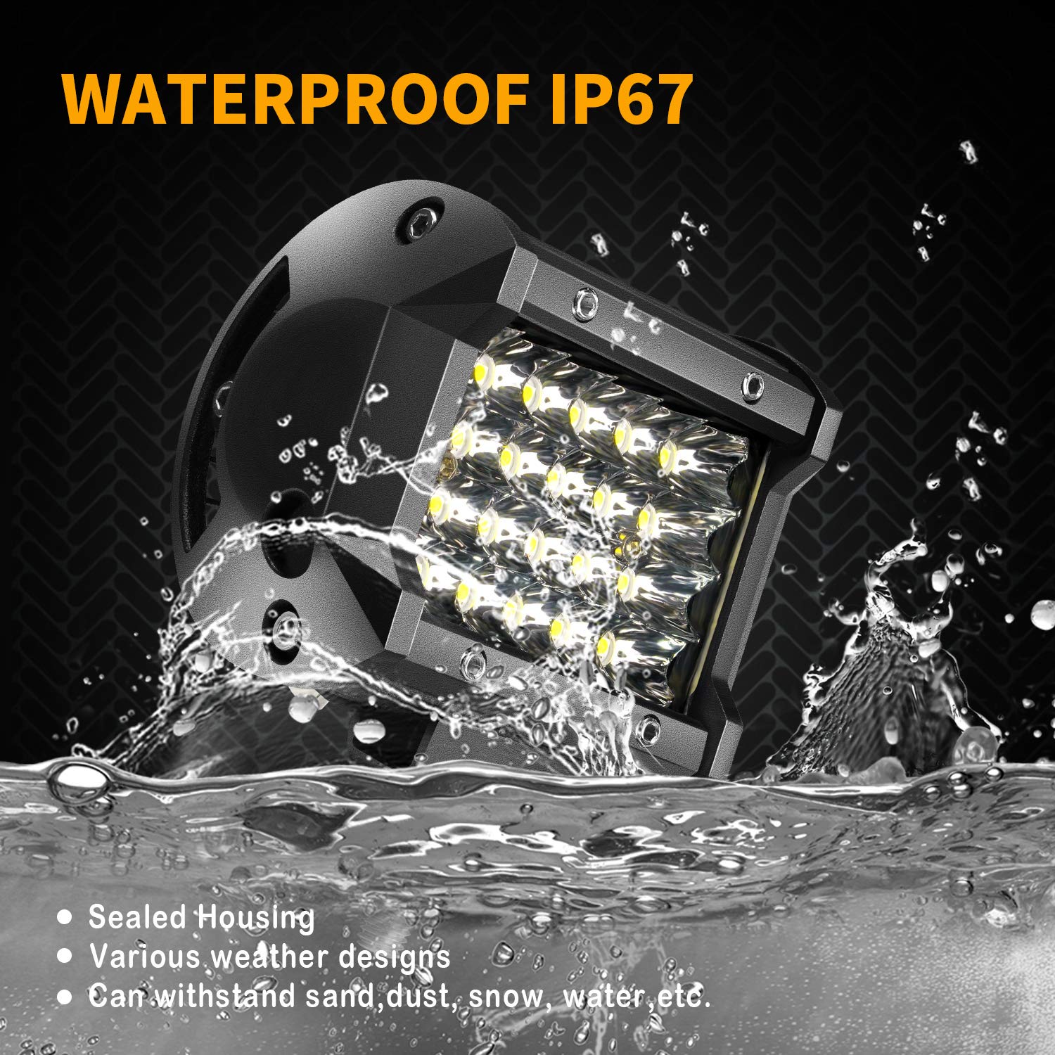 72W Turbo SII 4 Inch LED Pod Lights - Waterproof Spot Beam Fog Lights with Wiring Harness for Trucks, ATVs, UTVs, SUVs & Boats (4-Pack) - Perfect for Off-Roading, Night Driving & Marine Applications