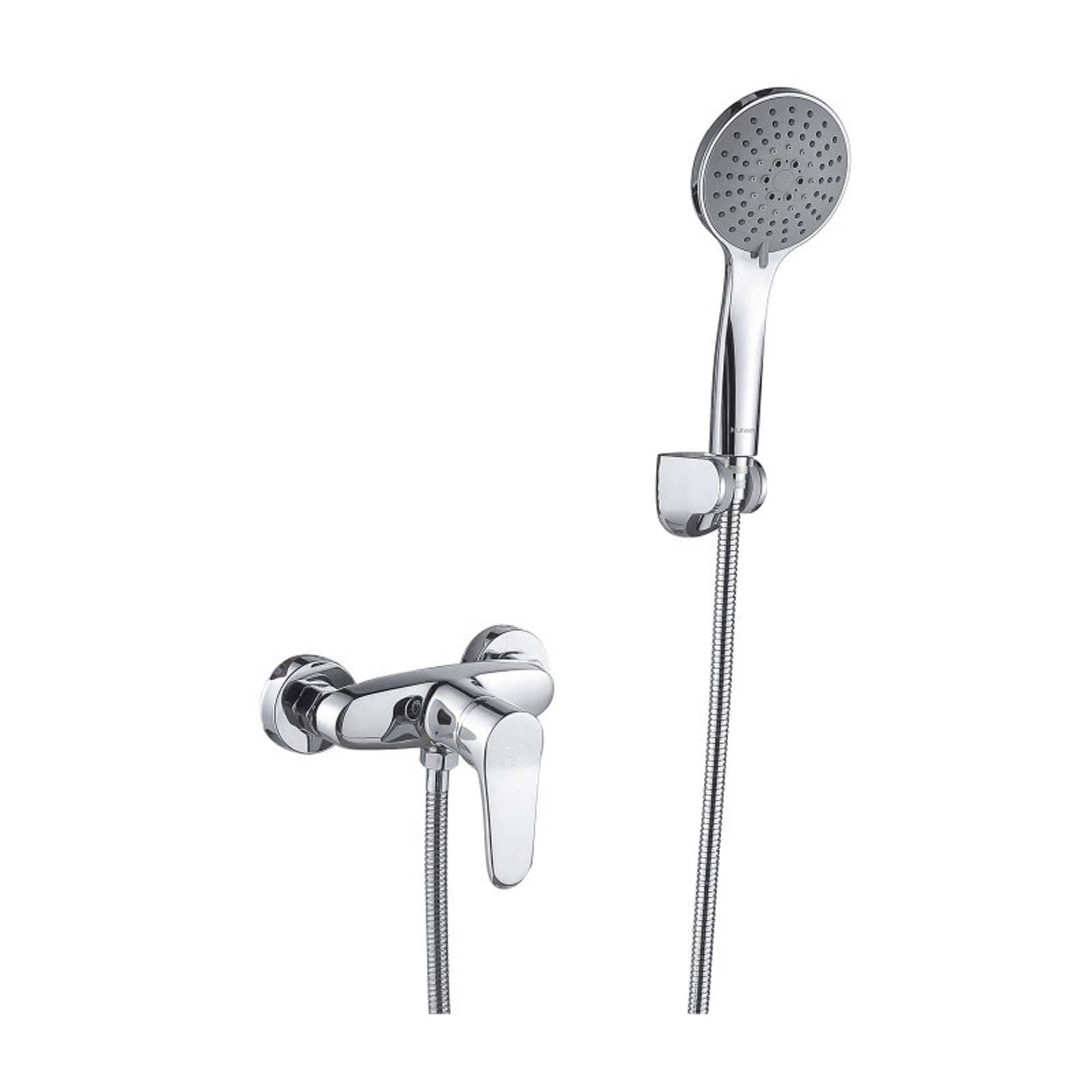 Premium Silver Chrome Shower System - Modern Bathroom Shower Set with Adjustable Jet Shower Head & Wall Mounted Brass Mixer Valve | Ideal for Hotels, Dorms, Kids & Teens Bathrooms | Spa-Like Shower Experience for Luxury Homes & Commercial Spaces