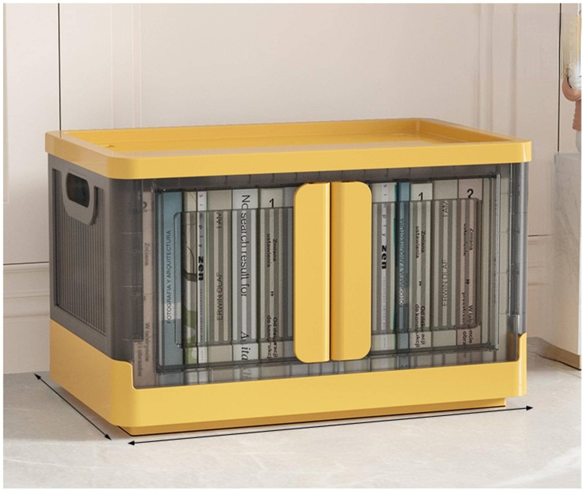 NA Storage Box - Foldable Transparent Plastic Wardrobe Organizer for Clothes & Accessories | Easy No-Installation Design | Perfect for Bedroom, Closet & Travel Organization (Yellow)