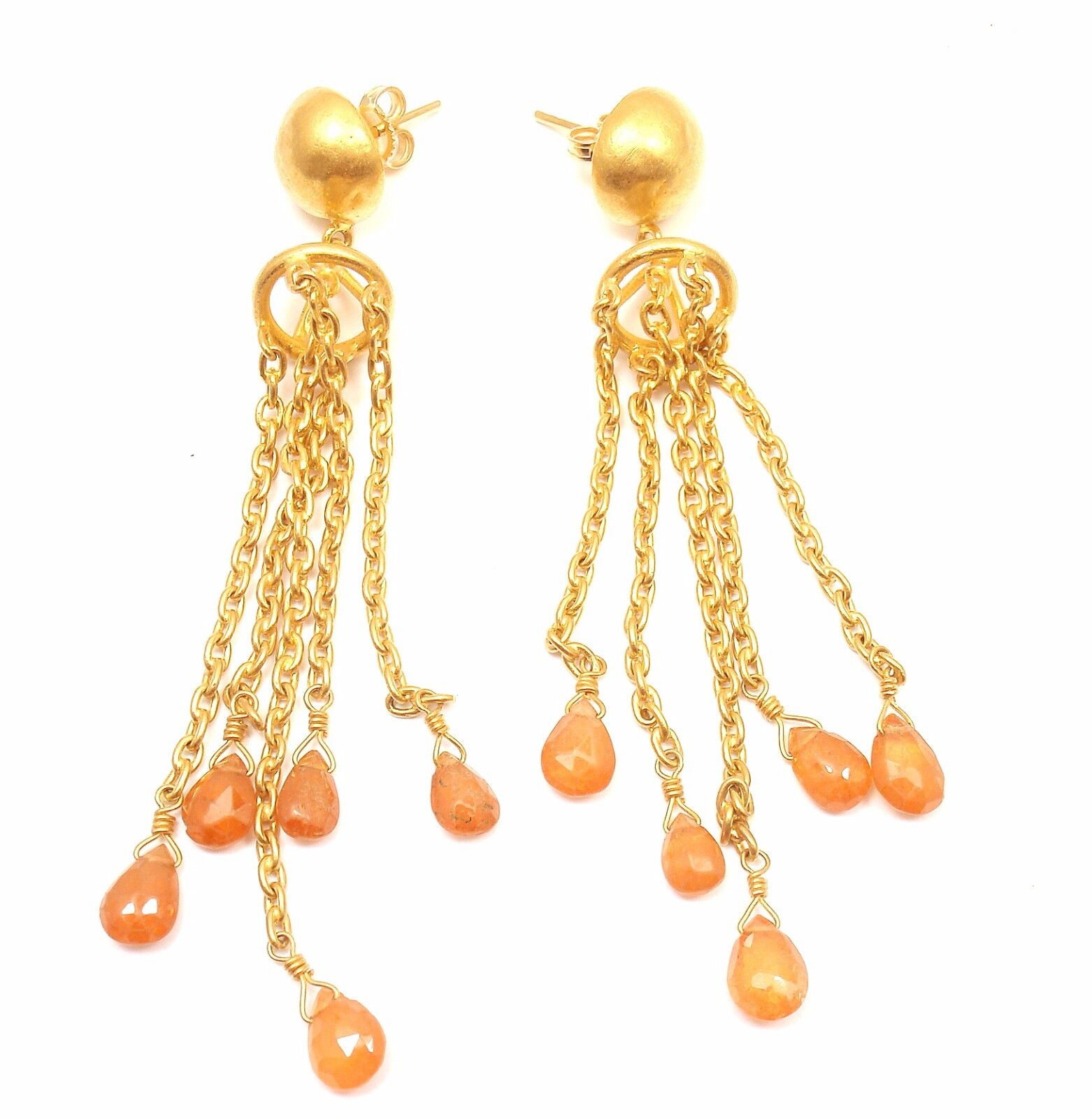 Authentic Yossi Harari 24k Yellow Gold Citrine Gemstone Drop Earrings for Women | Elegant Dangle Earrings for Parties, Weddings & Special Occasions