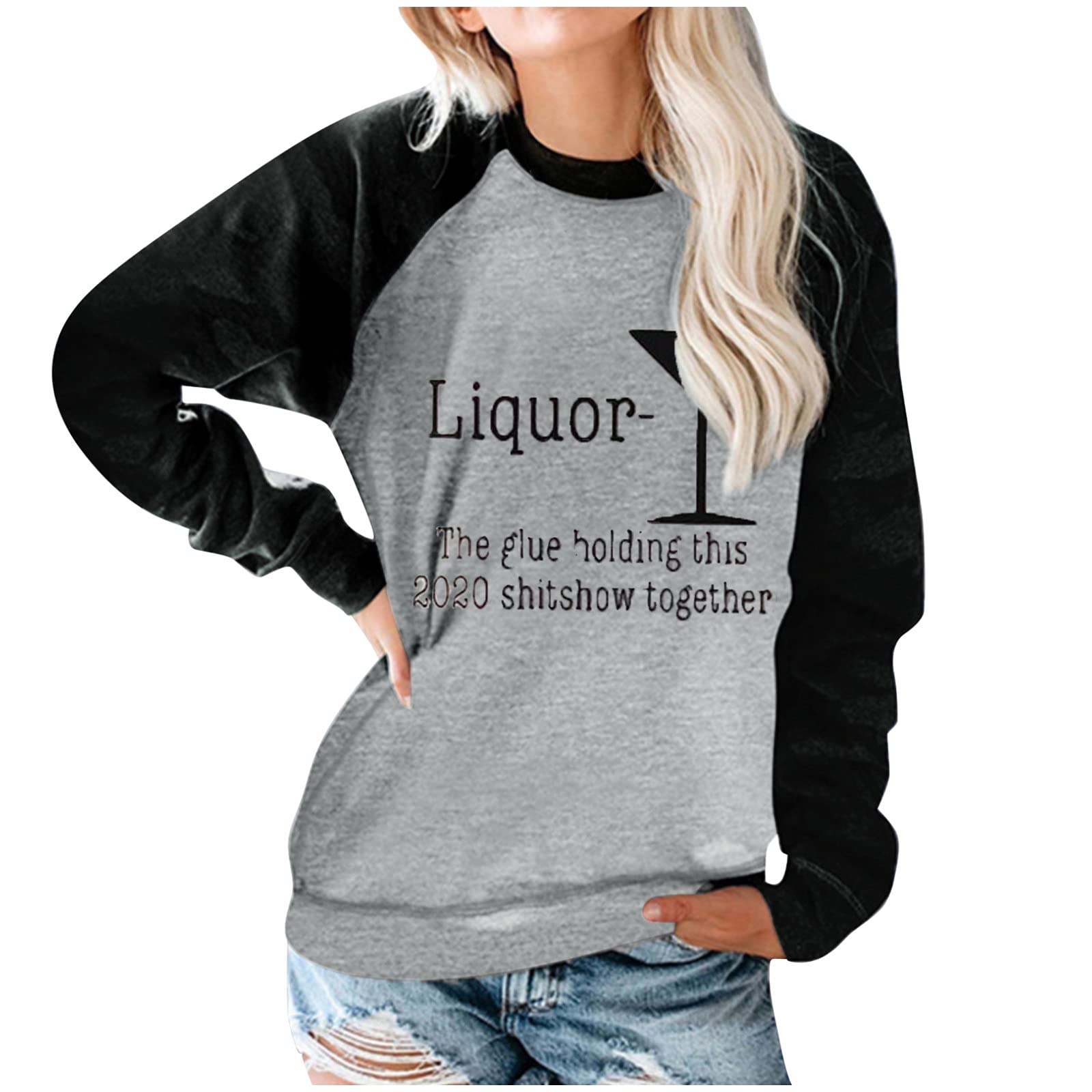 Thick Print Women's Long Sleeve O-Neck T-Shirt - Loose Fit Casual Blouse & Compression Top for Everyday Wear, Workout, and Layering