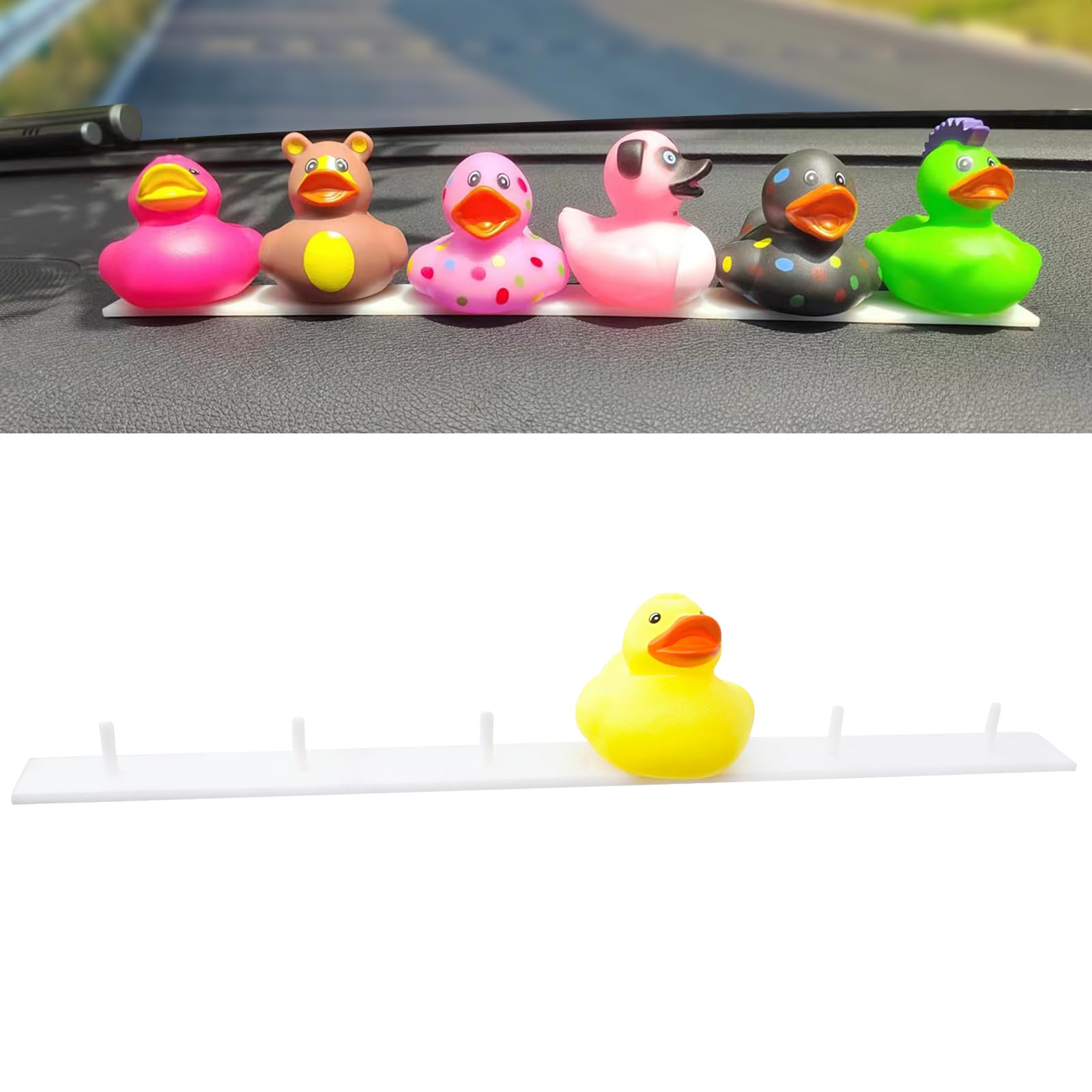 Rubber Duck Holder for Jeep Dashboard - Durable Plastic & Rubber Duck Plugs - Holds Up to 6 Ducks - Perfect for Jeep-Themed Gifts & Decor (Ducks Not Included) - Great for Car Accessories, Jeep Enthusiasts & Fun Dashboard Displays